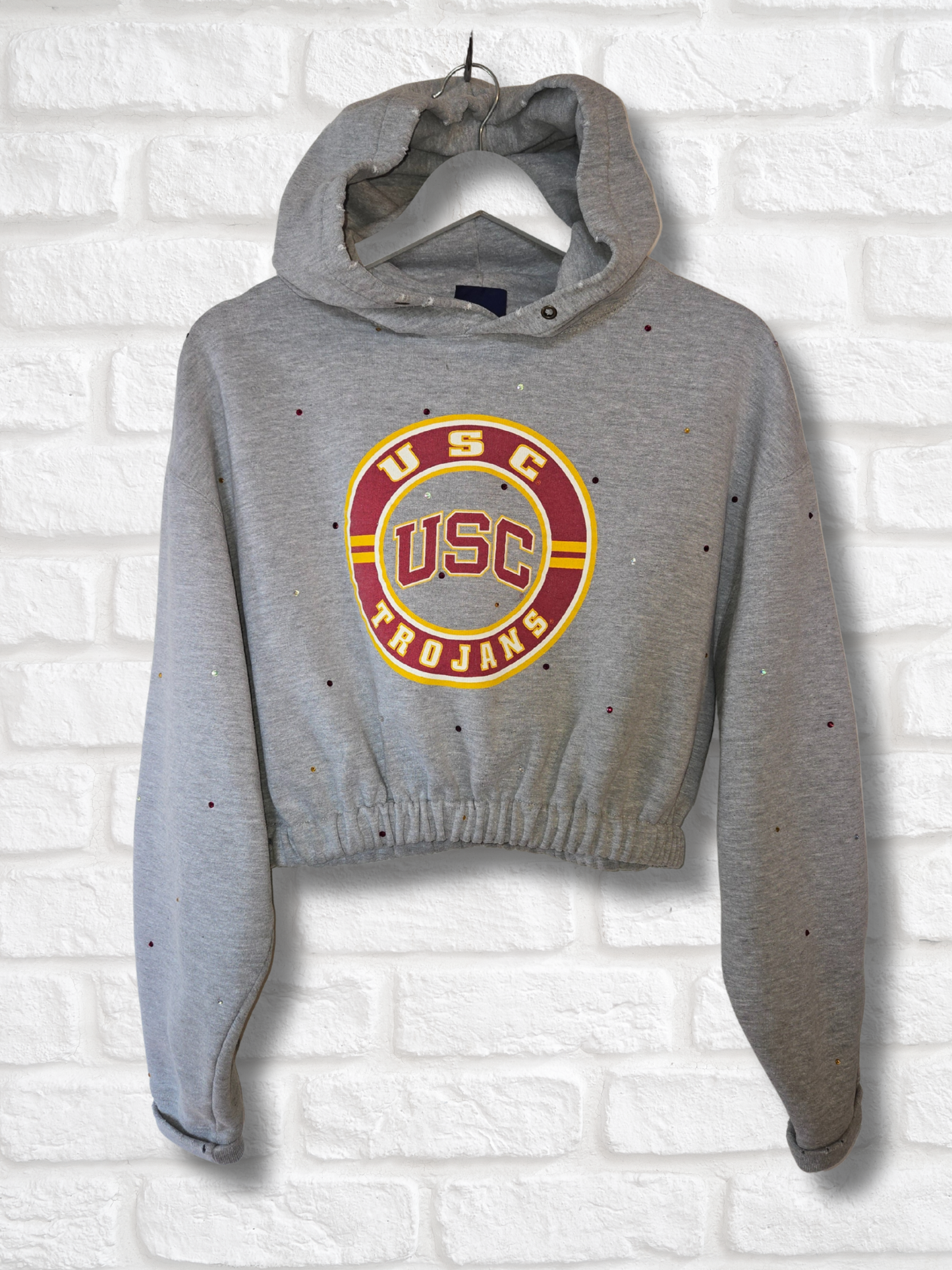USC Trojans Crop Banded Bottom Hoodie
