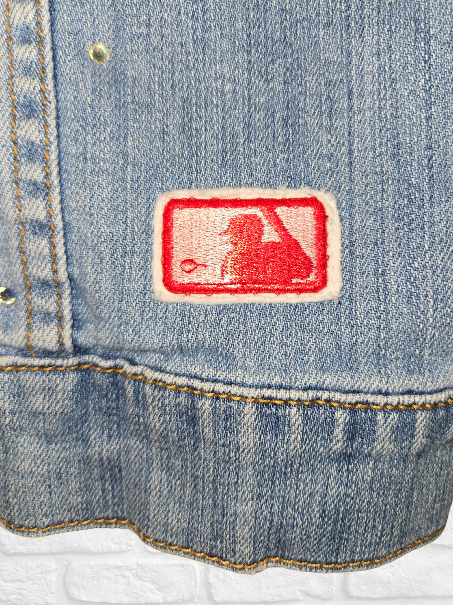 Los Angeles Dodgers Crop Denim Jacket