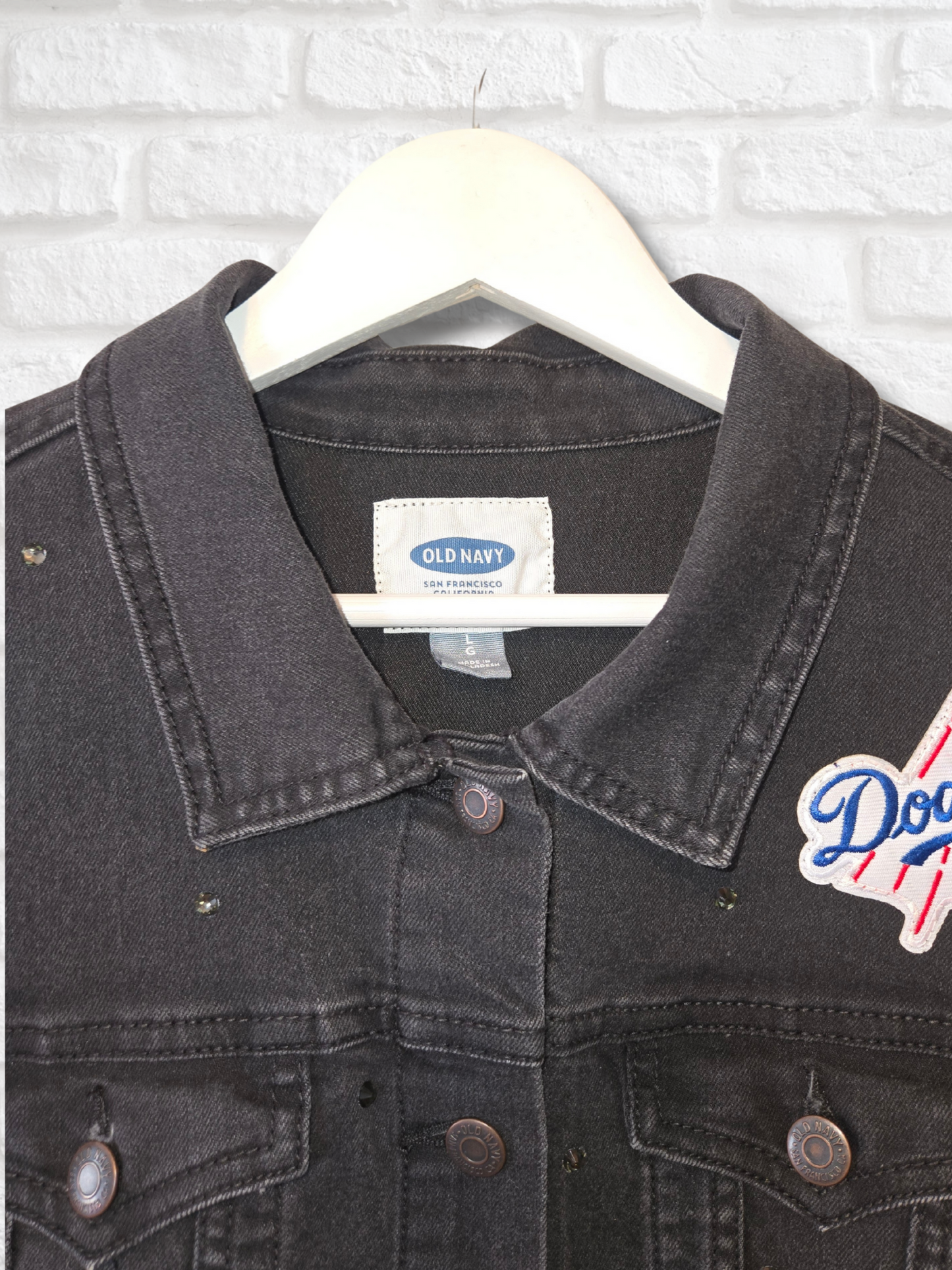 Los Angeles Dodgers Crop Denim Jacket