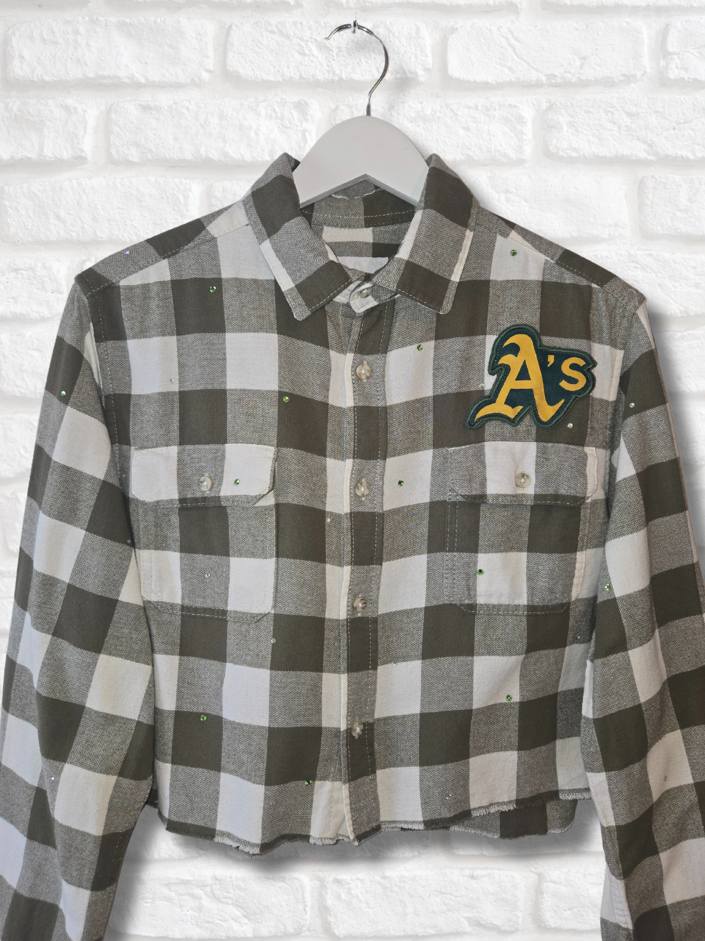 Oakland Athletics Crop Flannel