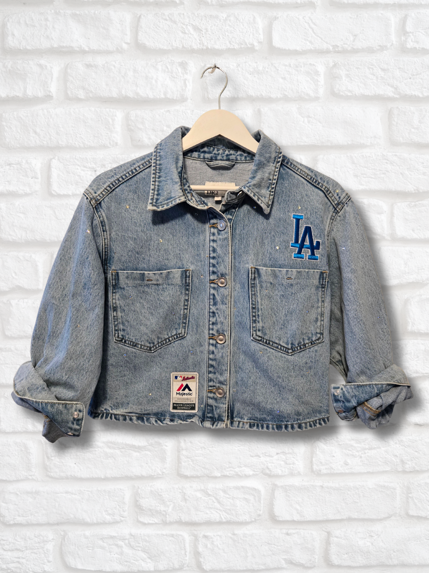 Los Angeles Dodgers Rhinestone Crop Jacket