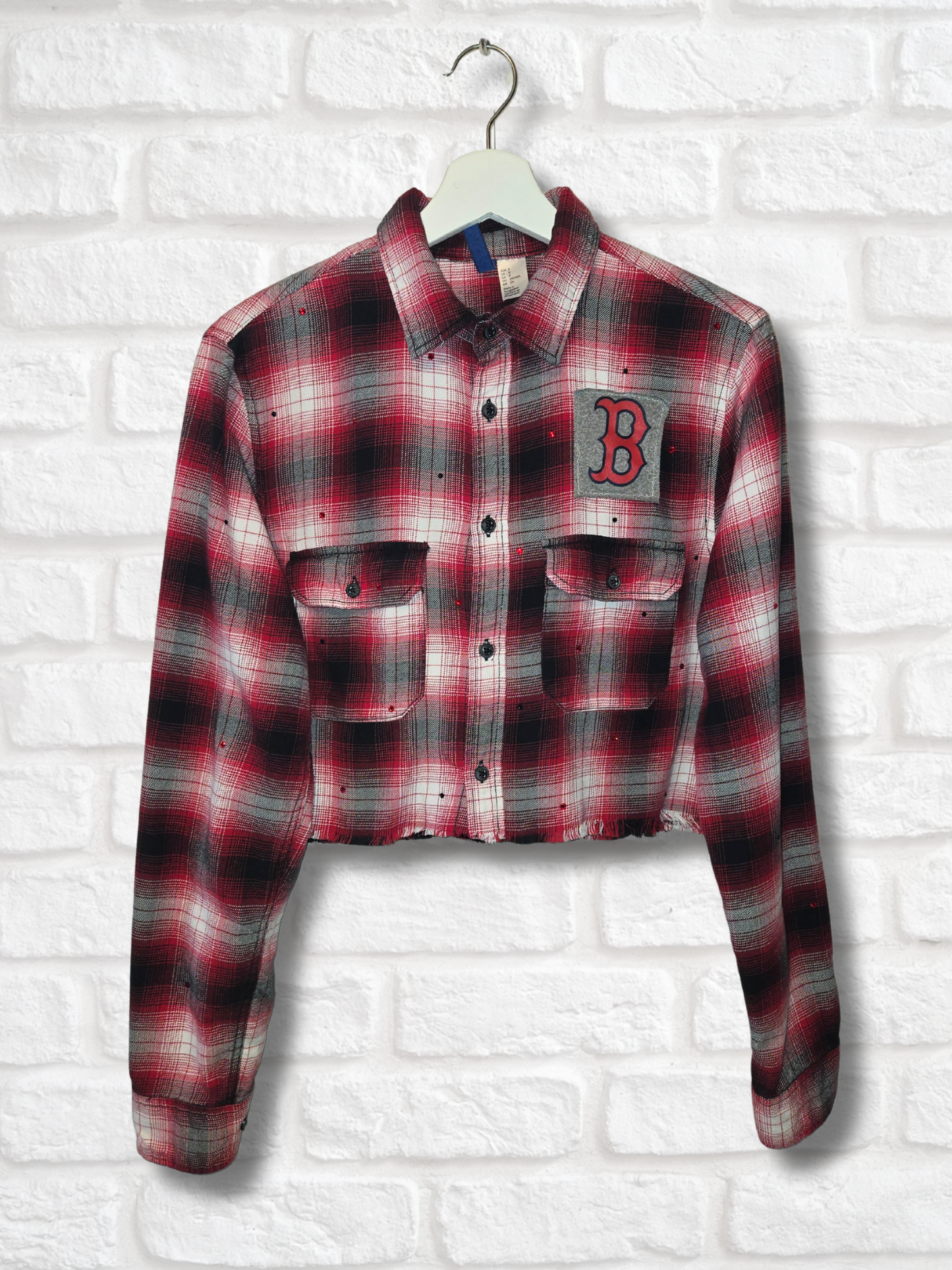 Boston Red Sox Crop Flannel