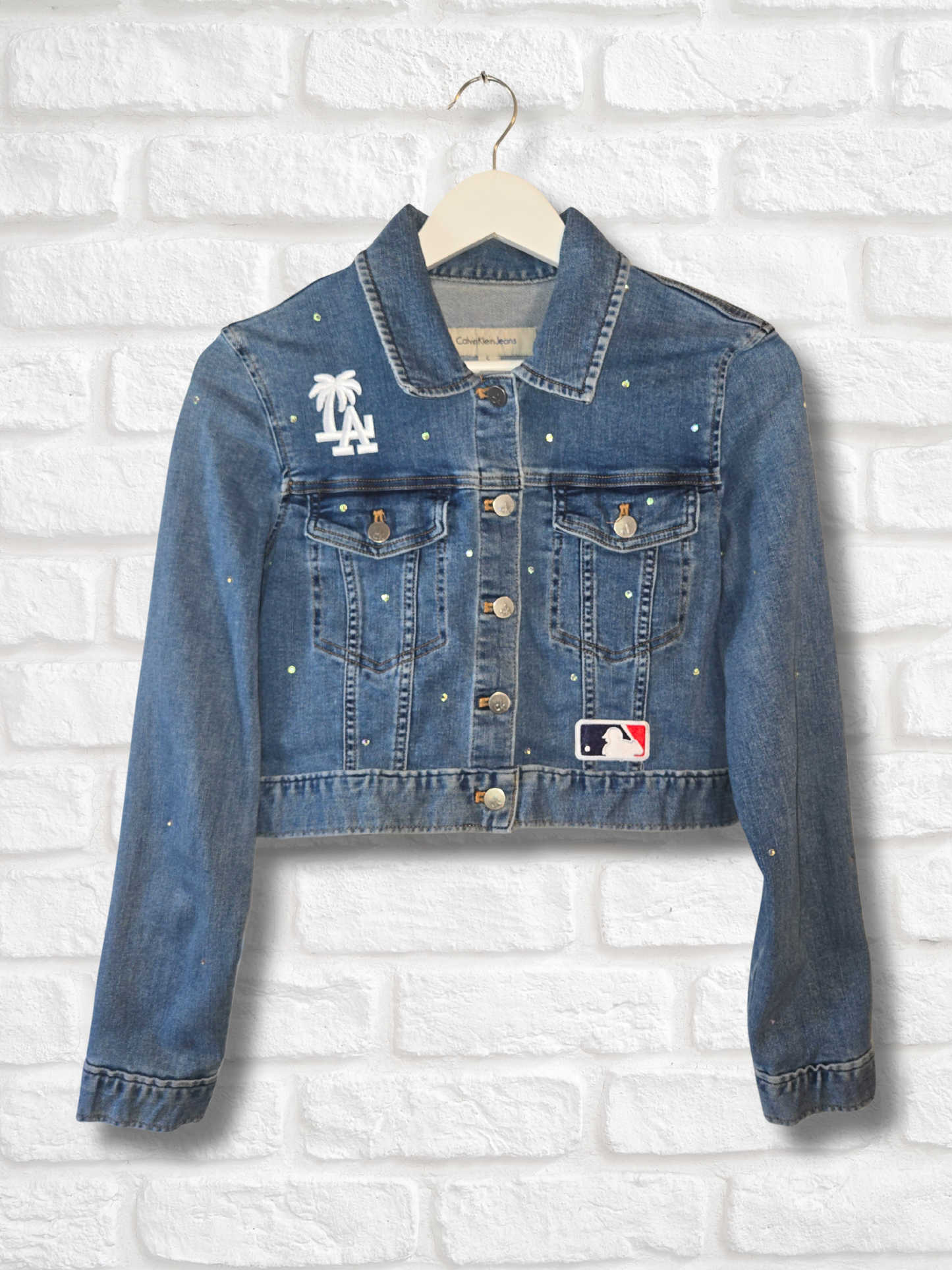 Los Angeles Dodgers Rhinestone Crop Jacket