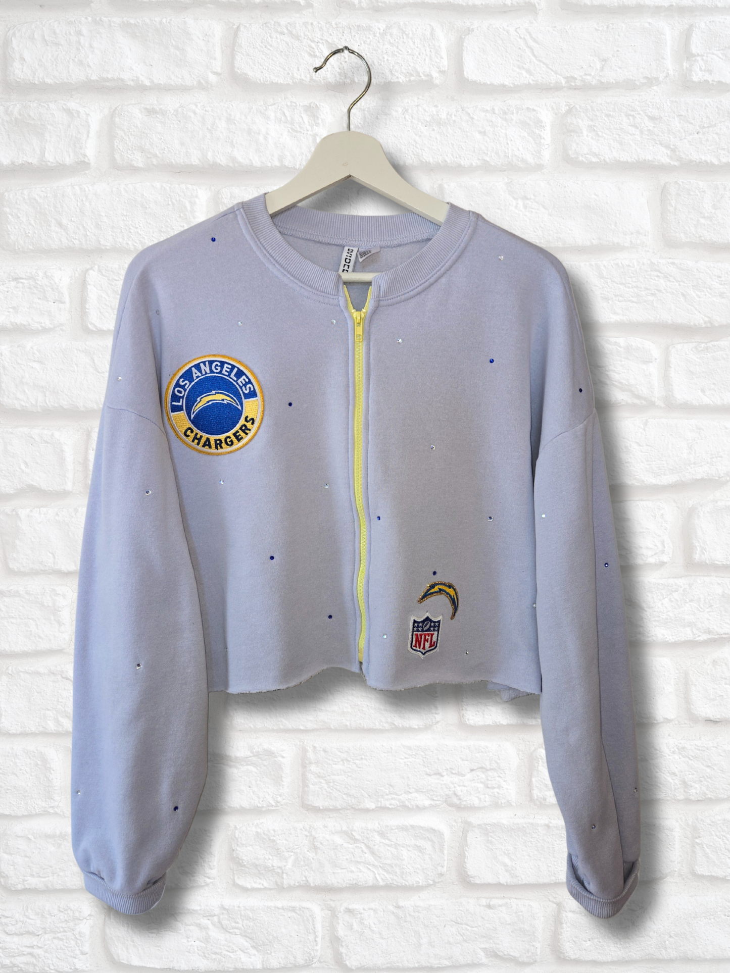 Los Angeles Chargers Crop Zip-Up Sweatshirt