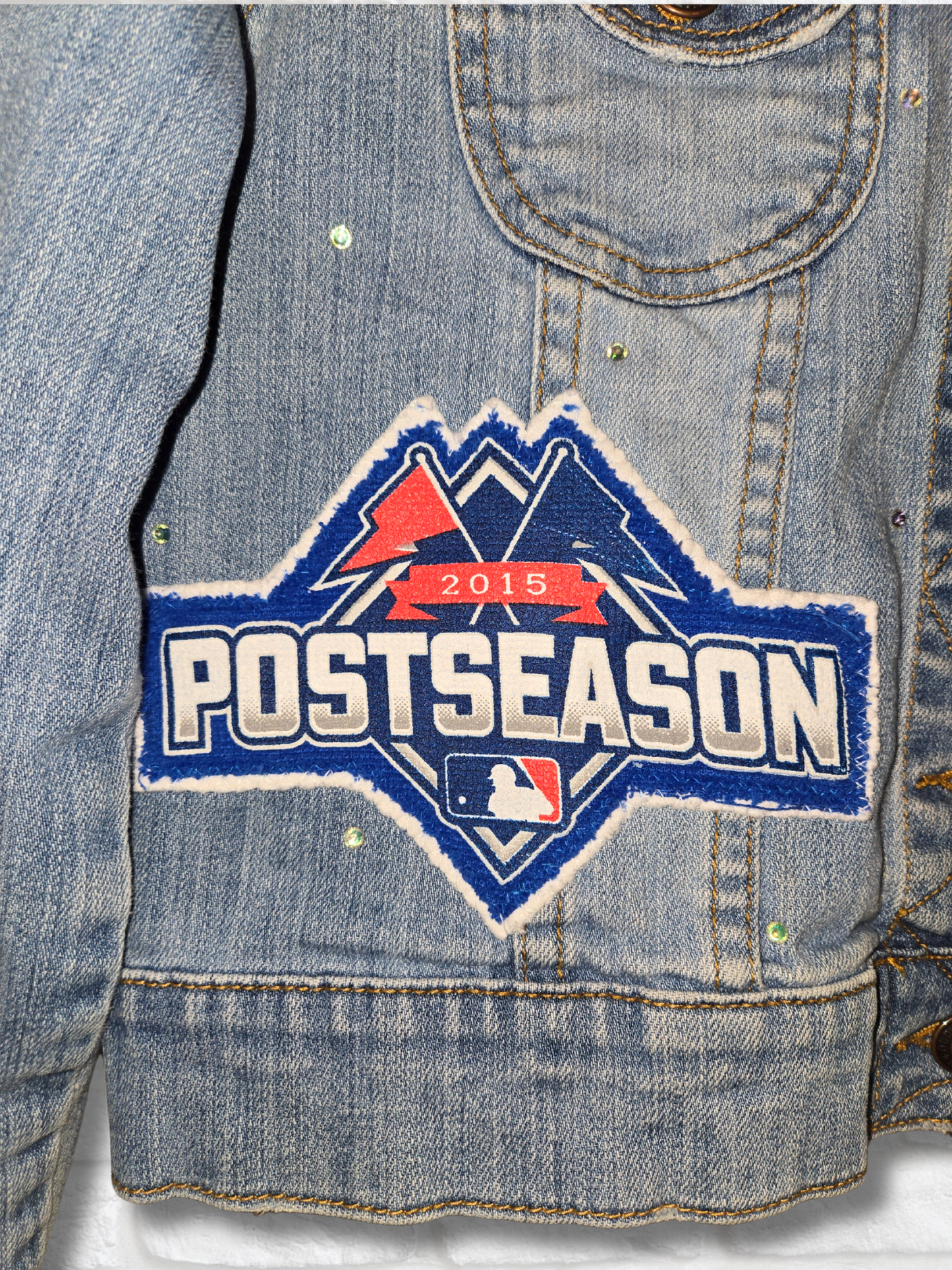 Los Angeles Dodgers Crop Denim Jacket