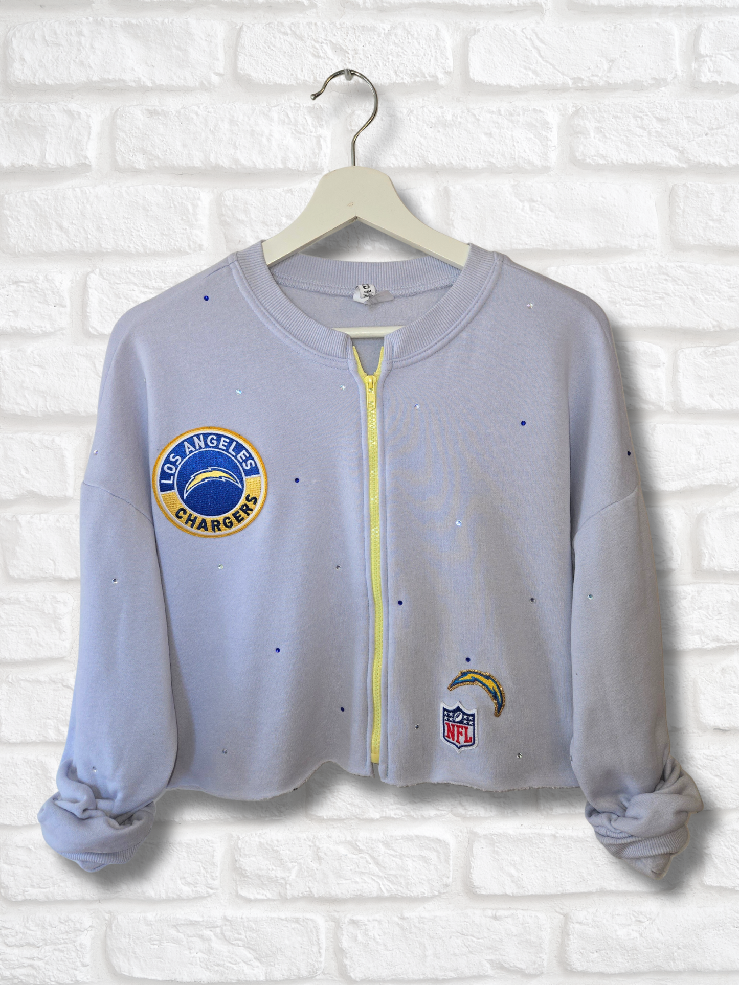 Los Angeles Chargers Crop Zip-Up Sweatshirt