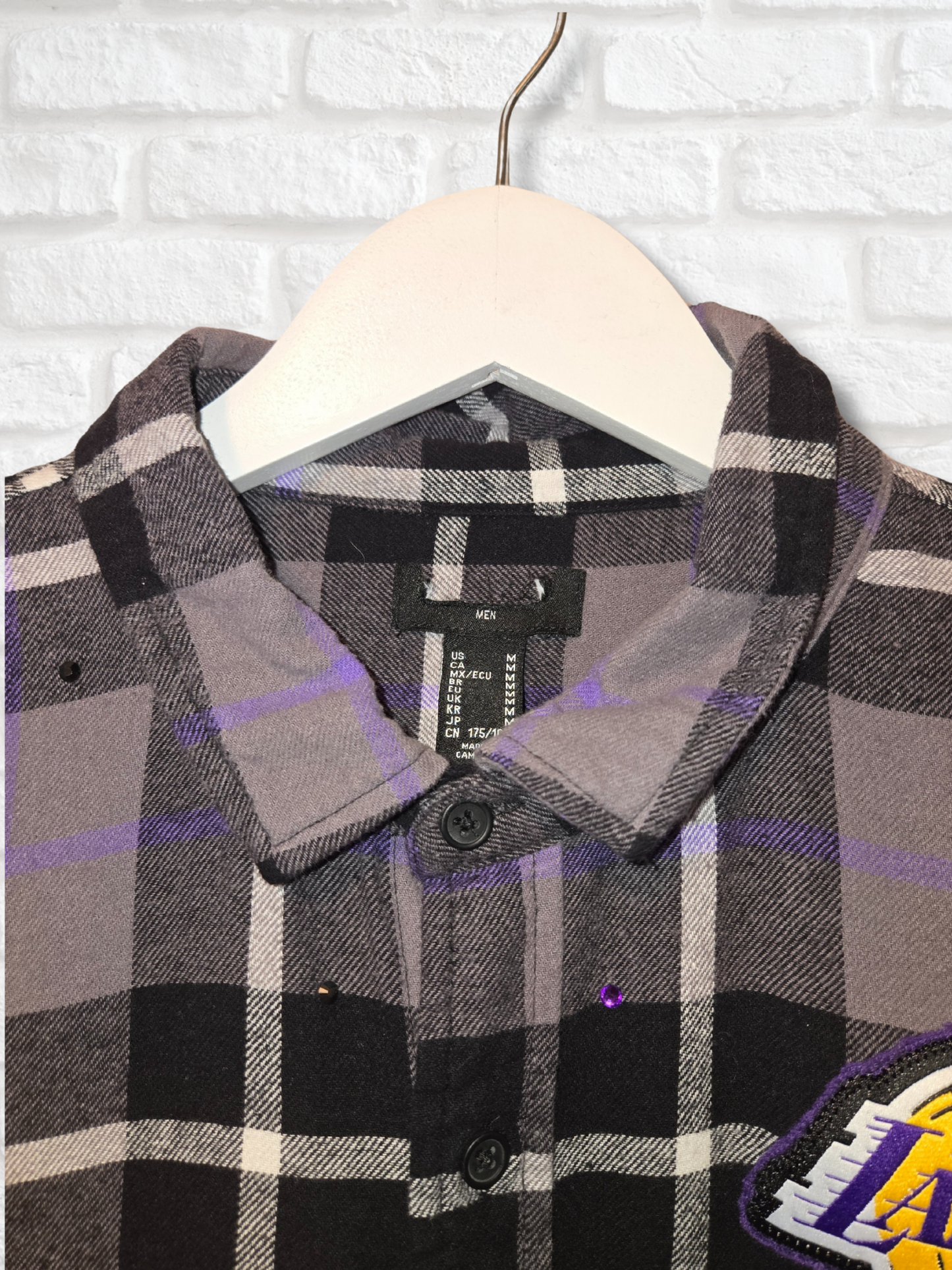 Los Angeles Lakers Rhinestone Crop Flannel