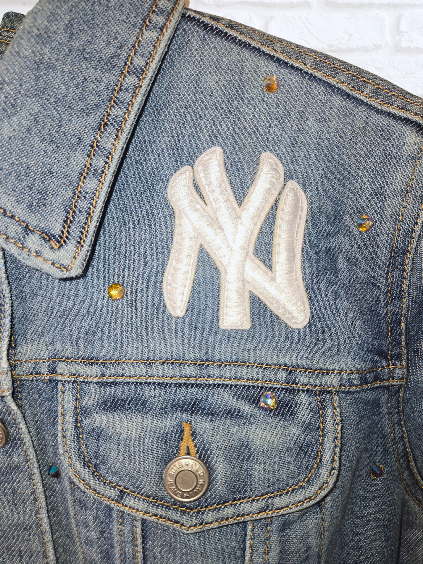New York Yankees Denim Crop Jacket