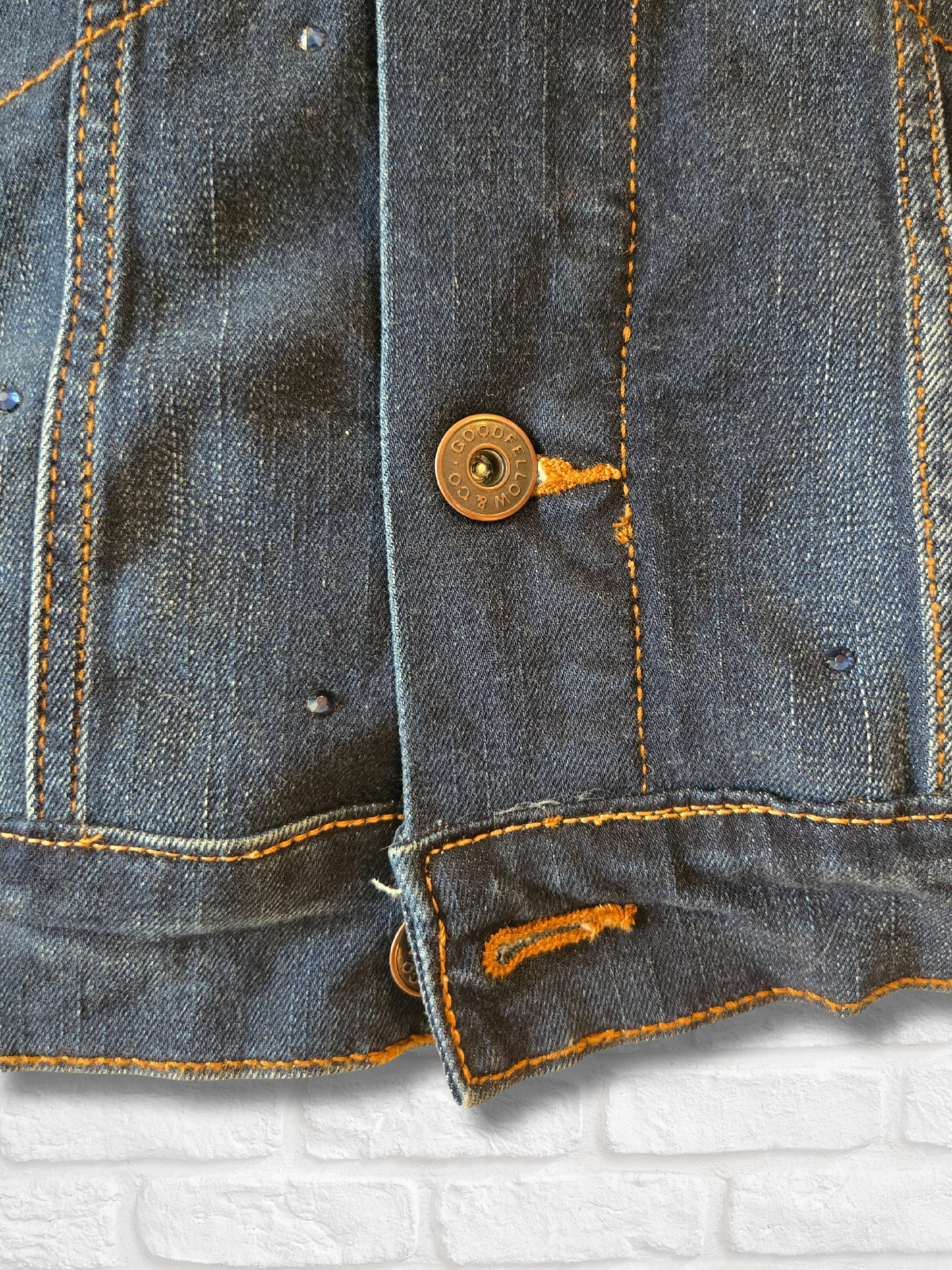 Milwaukee Brewers Rhinestone Crop Denim Jacket
