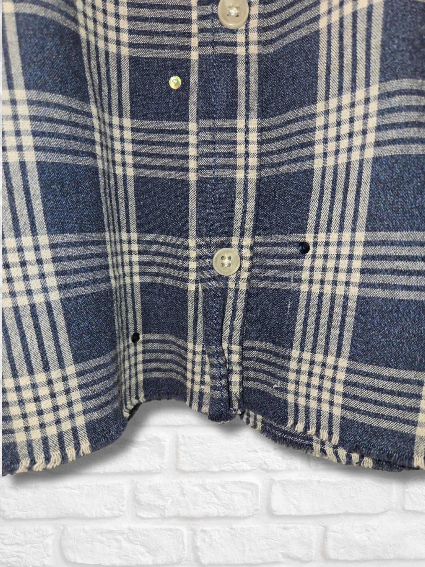 Denver Nuggets Rhinestone Crop Flannel