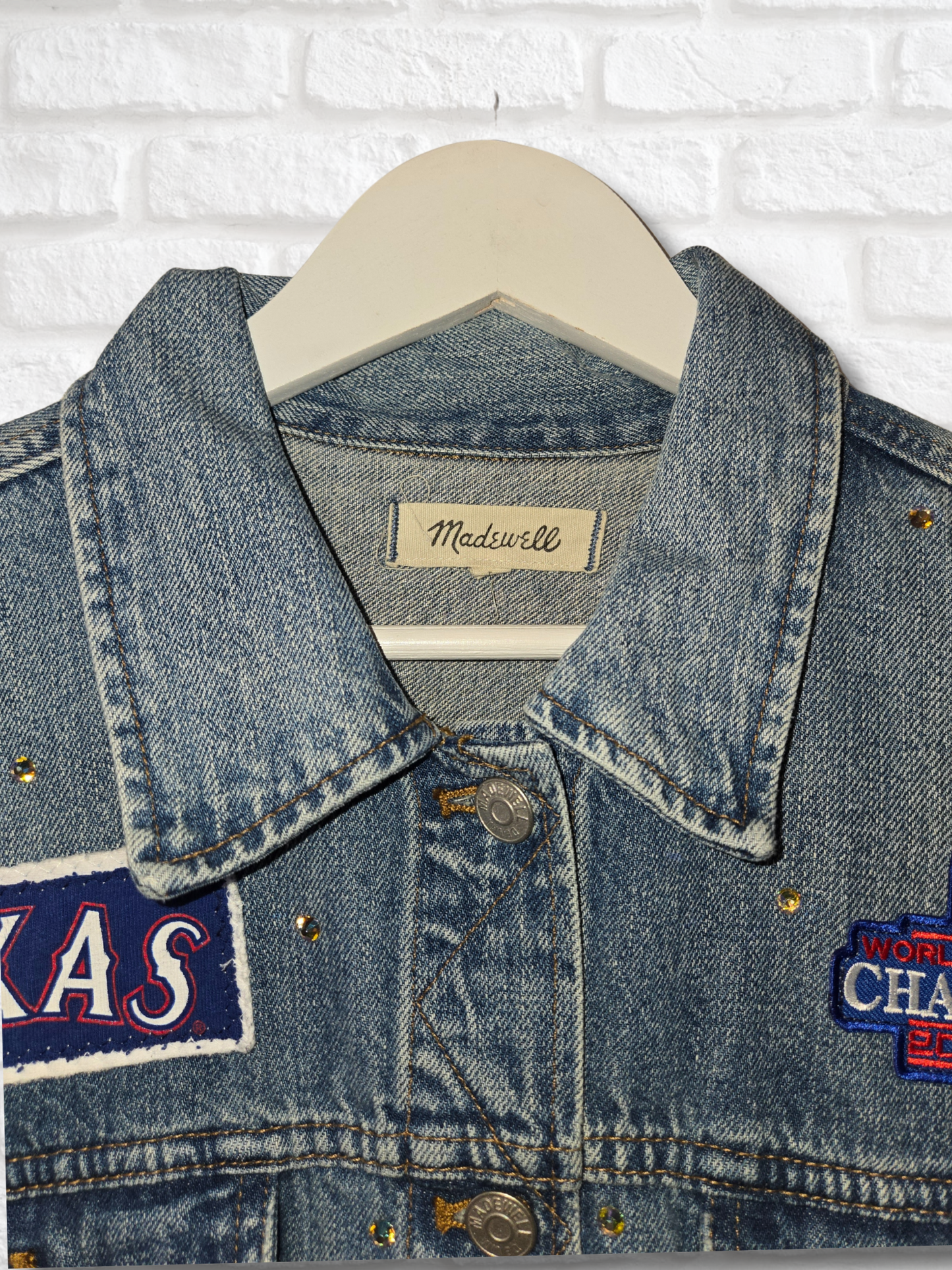 Texas Rangers Crop Denim Jacket