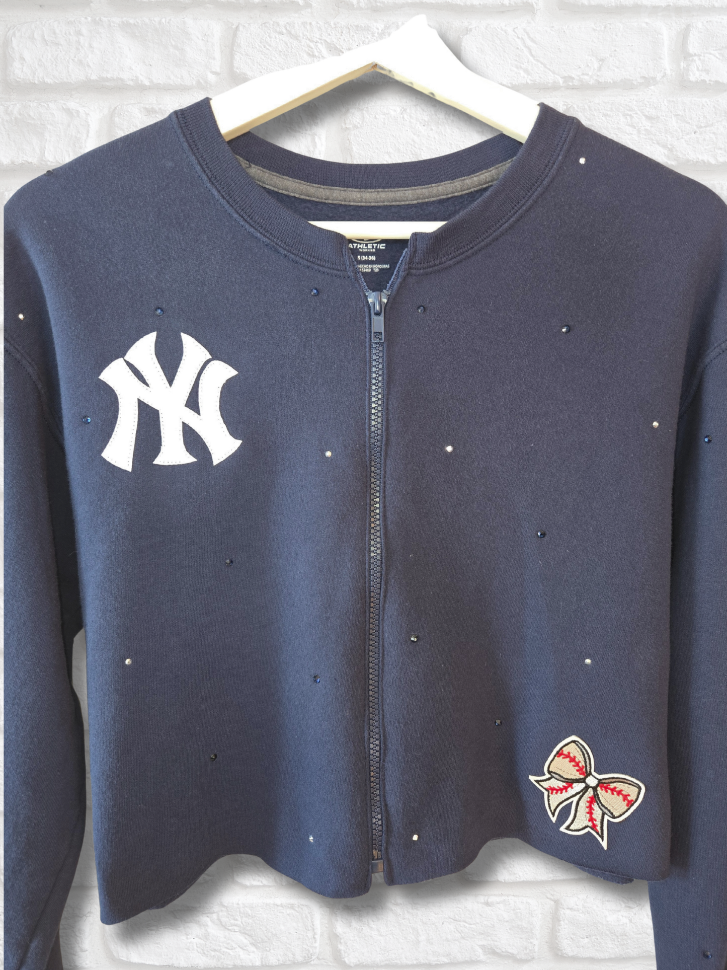 New York Yankees Crop Zip-Up Sweatshirt