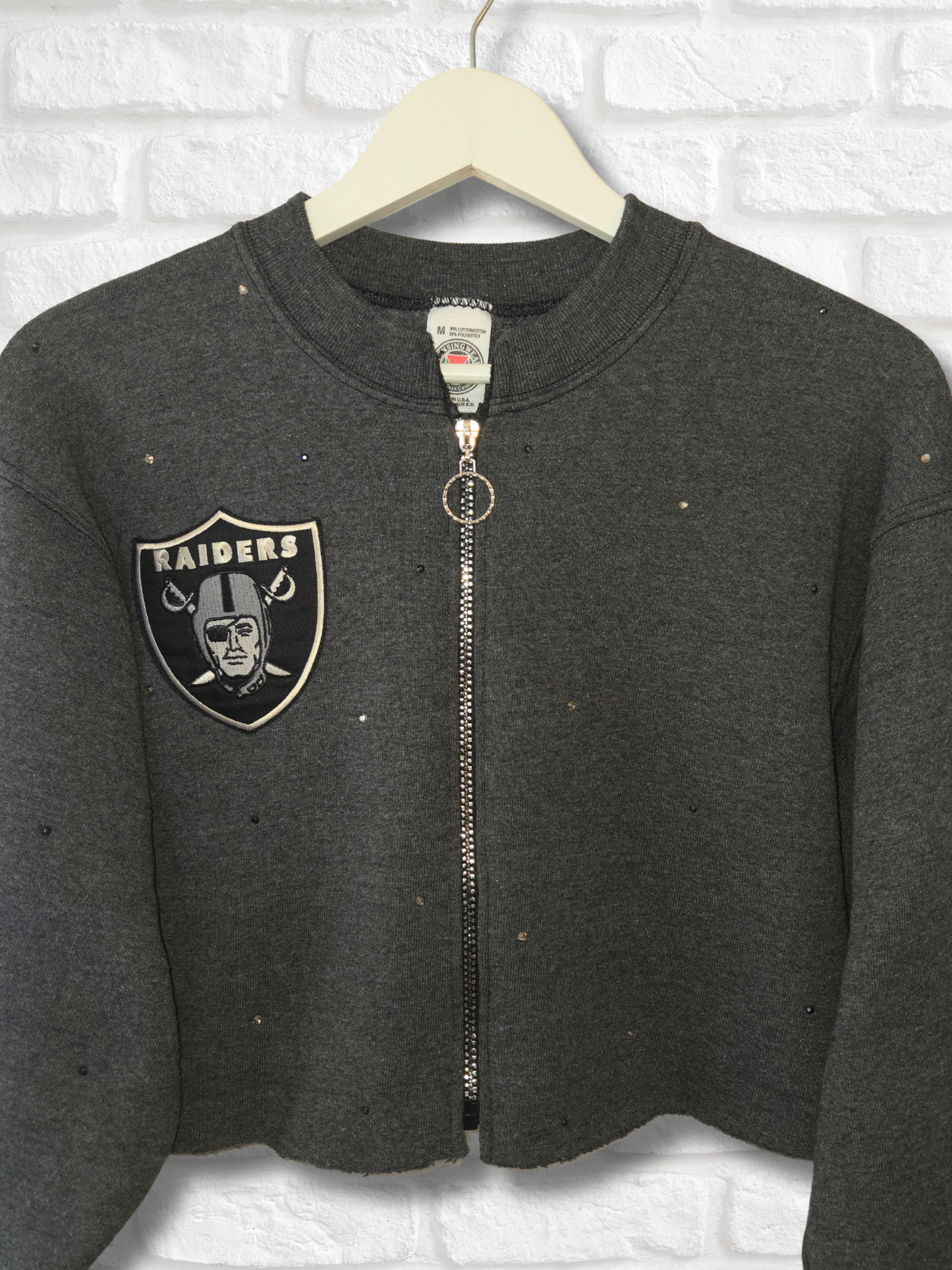 Las Vegas Raiders Crop Zip-Up Sweatshirt