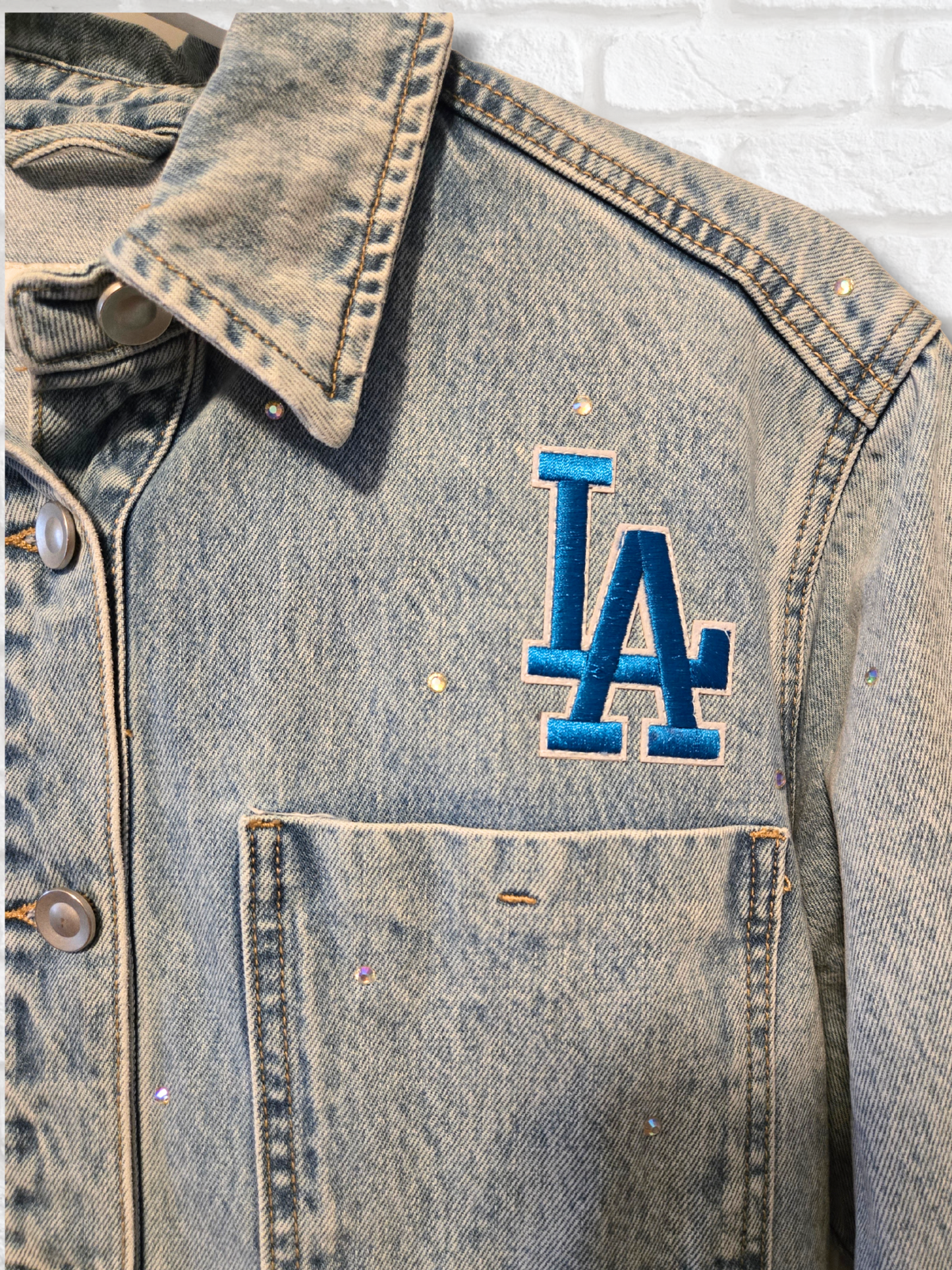 Los Angeles Dodgers Rhinestone Crop Jacket