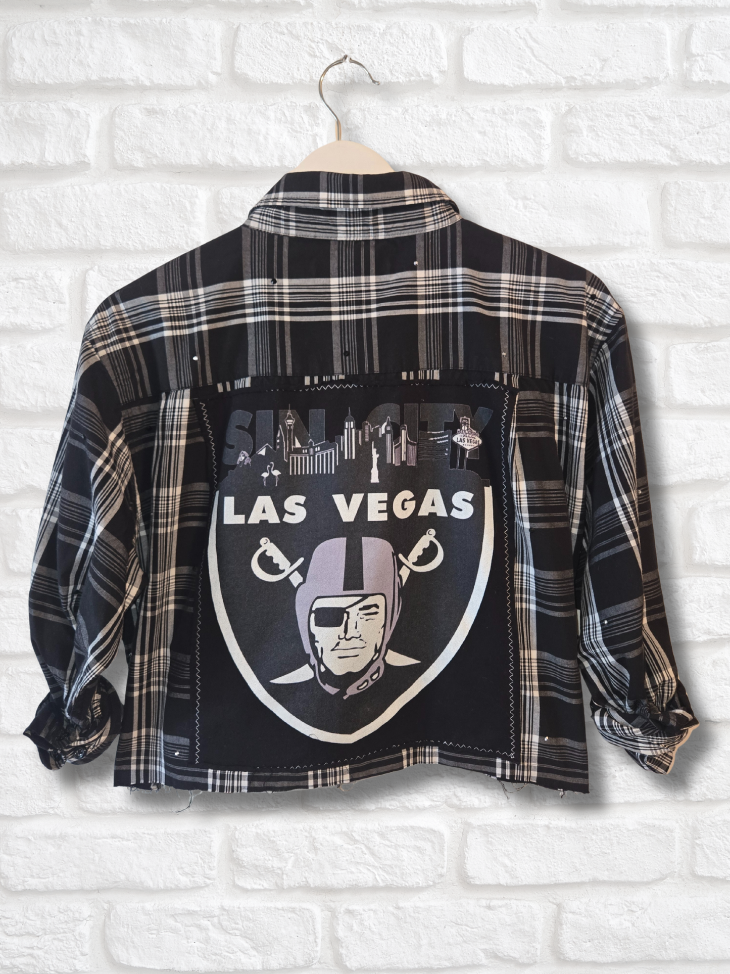 Las Vegas Raiders Crop Flannel