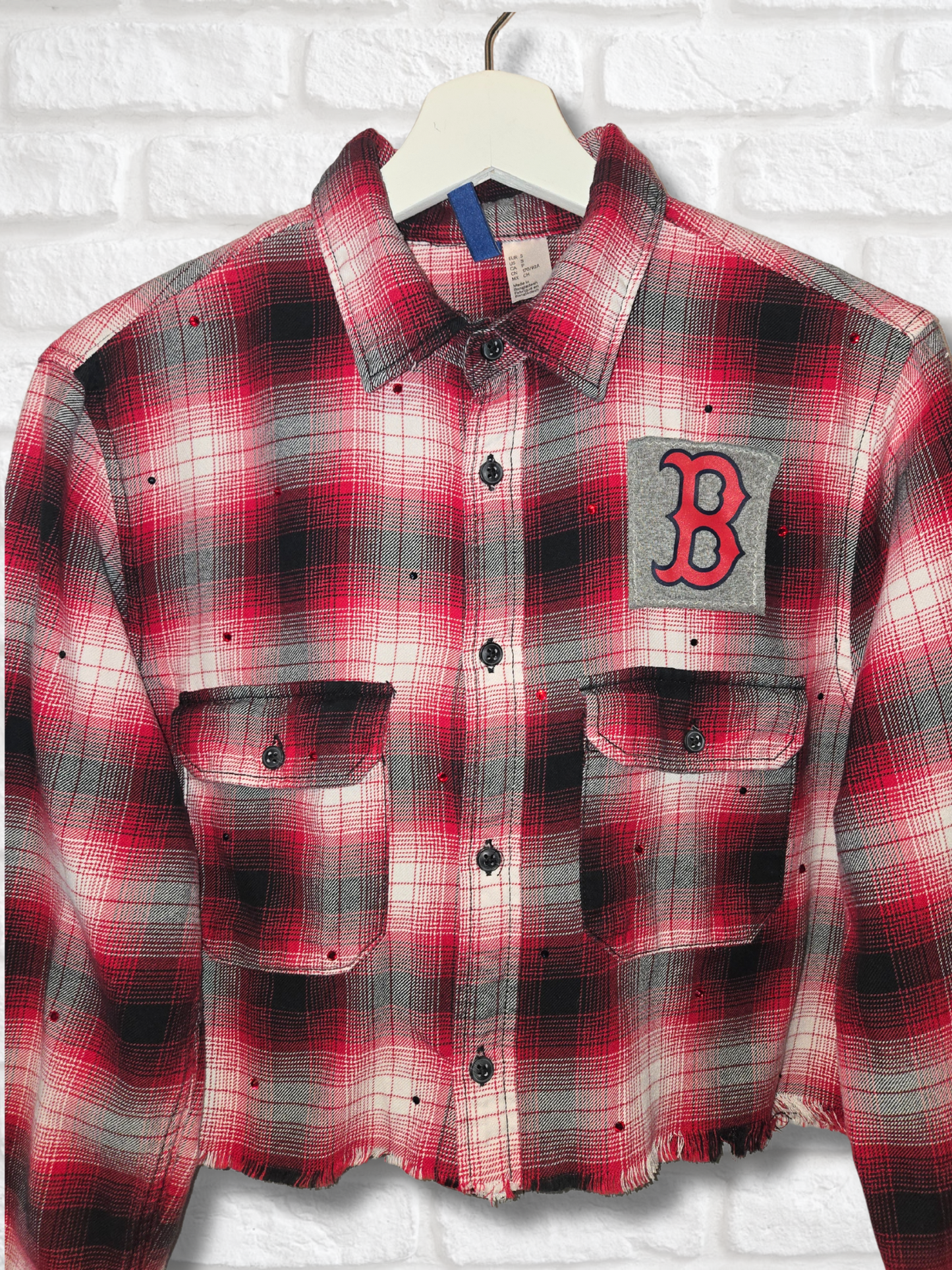 Boston Red Sox Crop Flannel