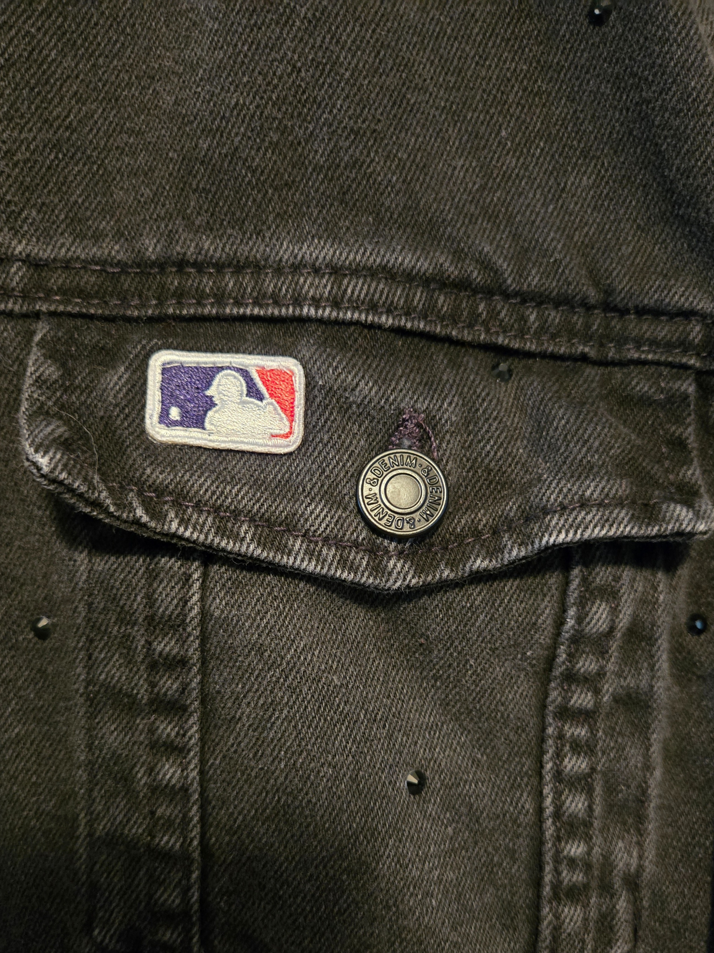 New York Mets Rhinestone Crop Jacket