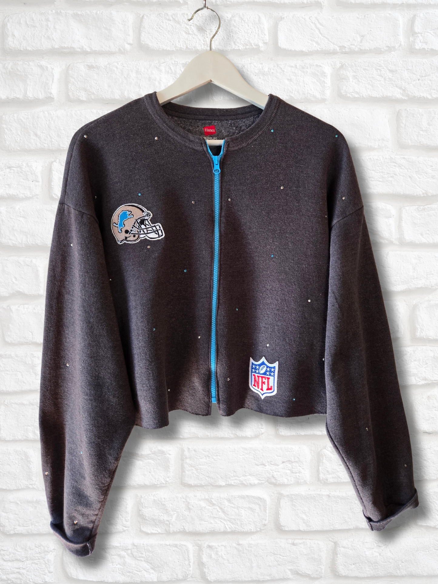 Detroit Lions Crop Zip-Up Sweatshirt