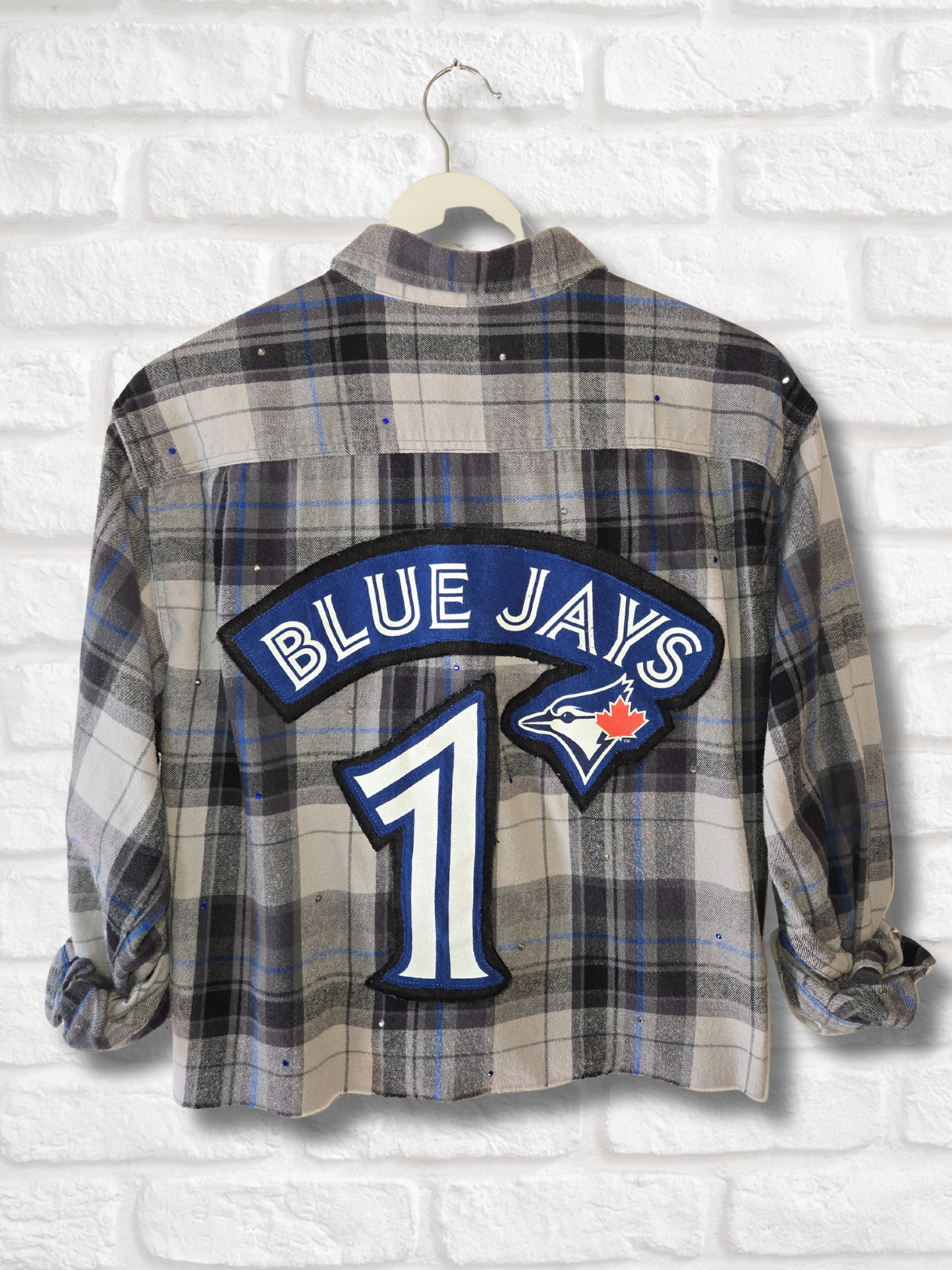Toronto Blue Jays Rhinestone Crop Flannel
