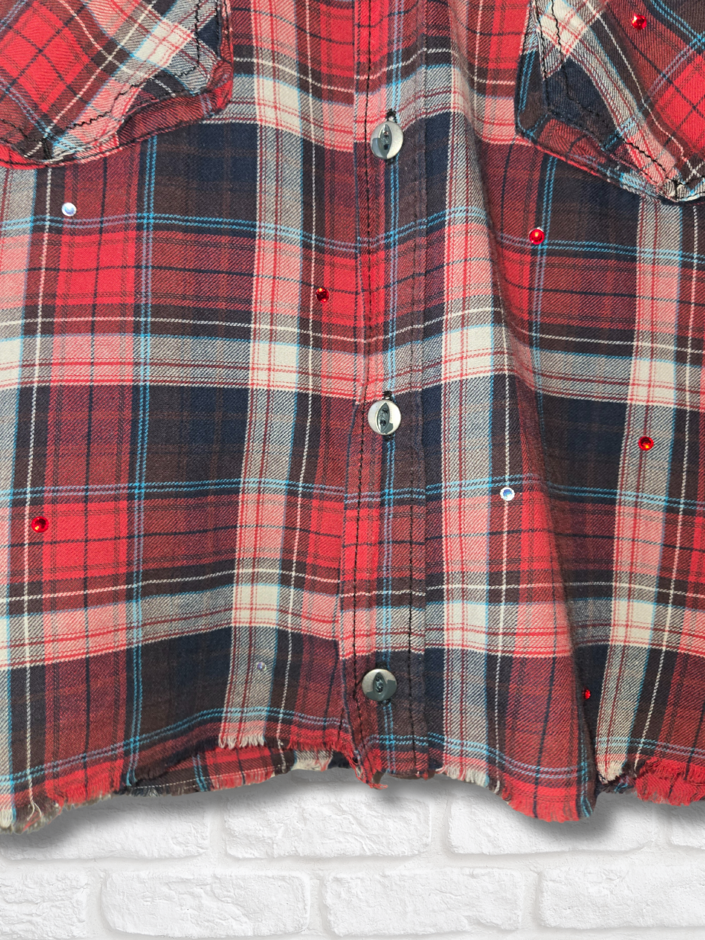 St. Louis Cardinals Rhinestone Crop Flannel