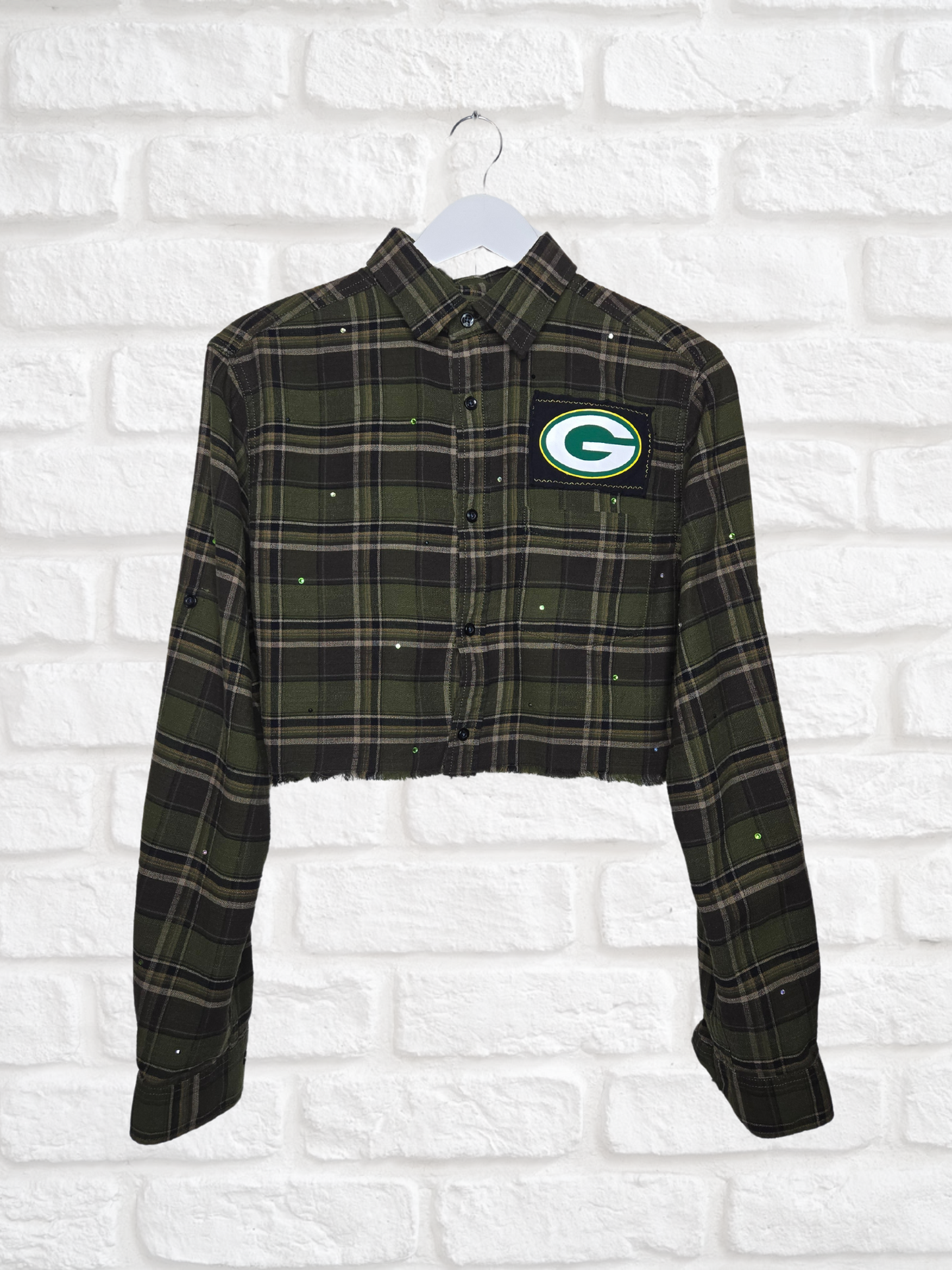 Green Bay Packers Crop Flannel