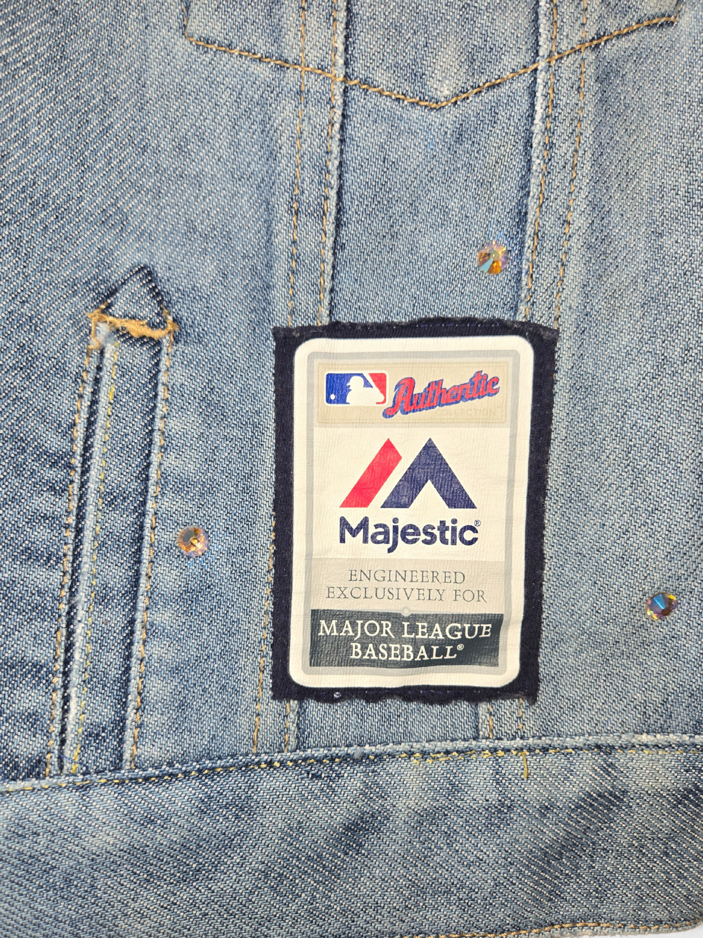 New York Yankees Denim Crop Jacket