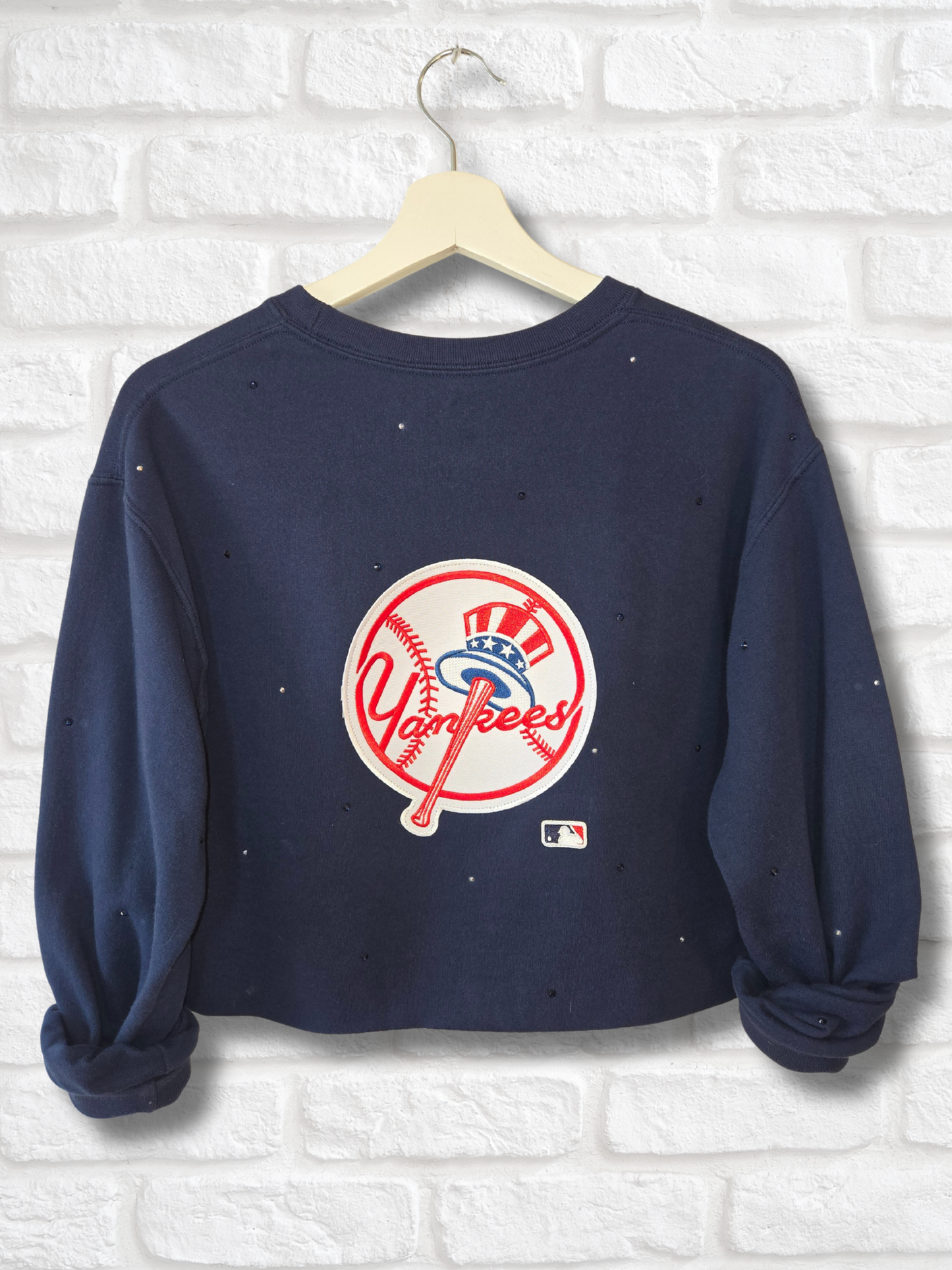 New York Yankees Crop Zip-Up Sweatshirt