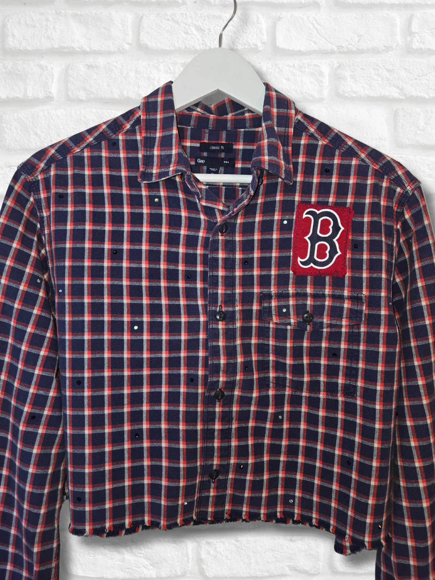 Boston Red Sox Crop Flannel