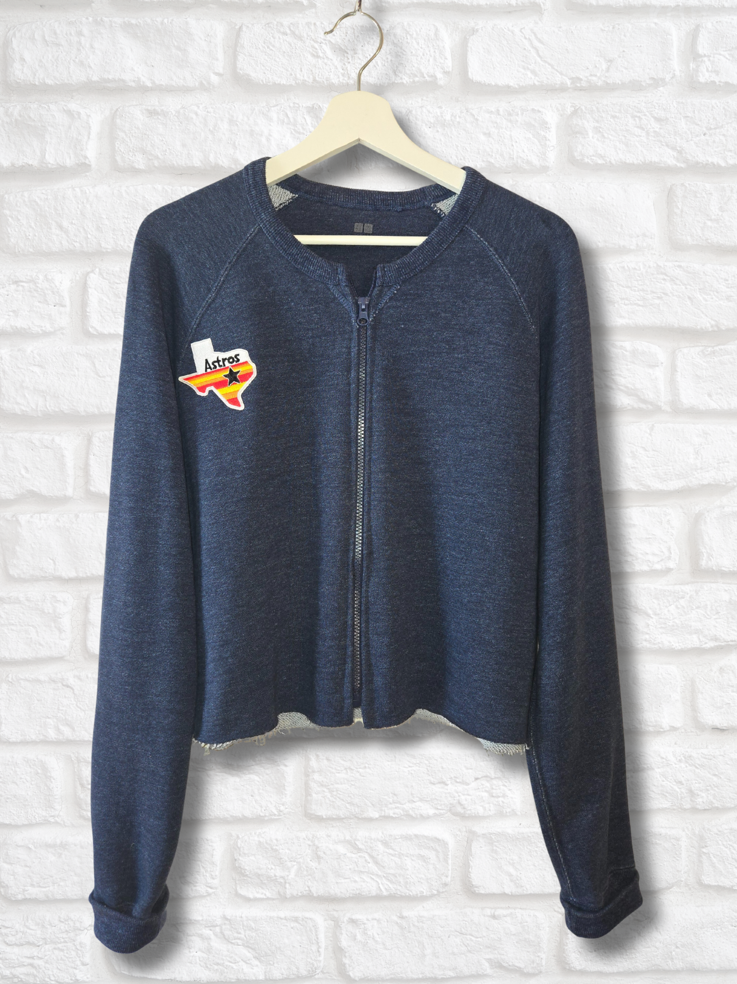 Houston Astros Zip-Up Crop Sweatshirt