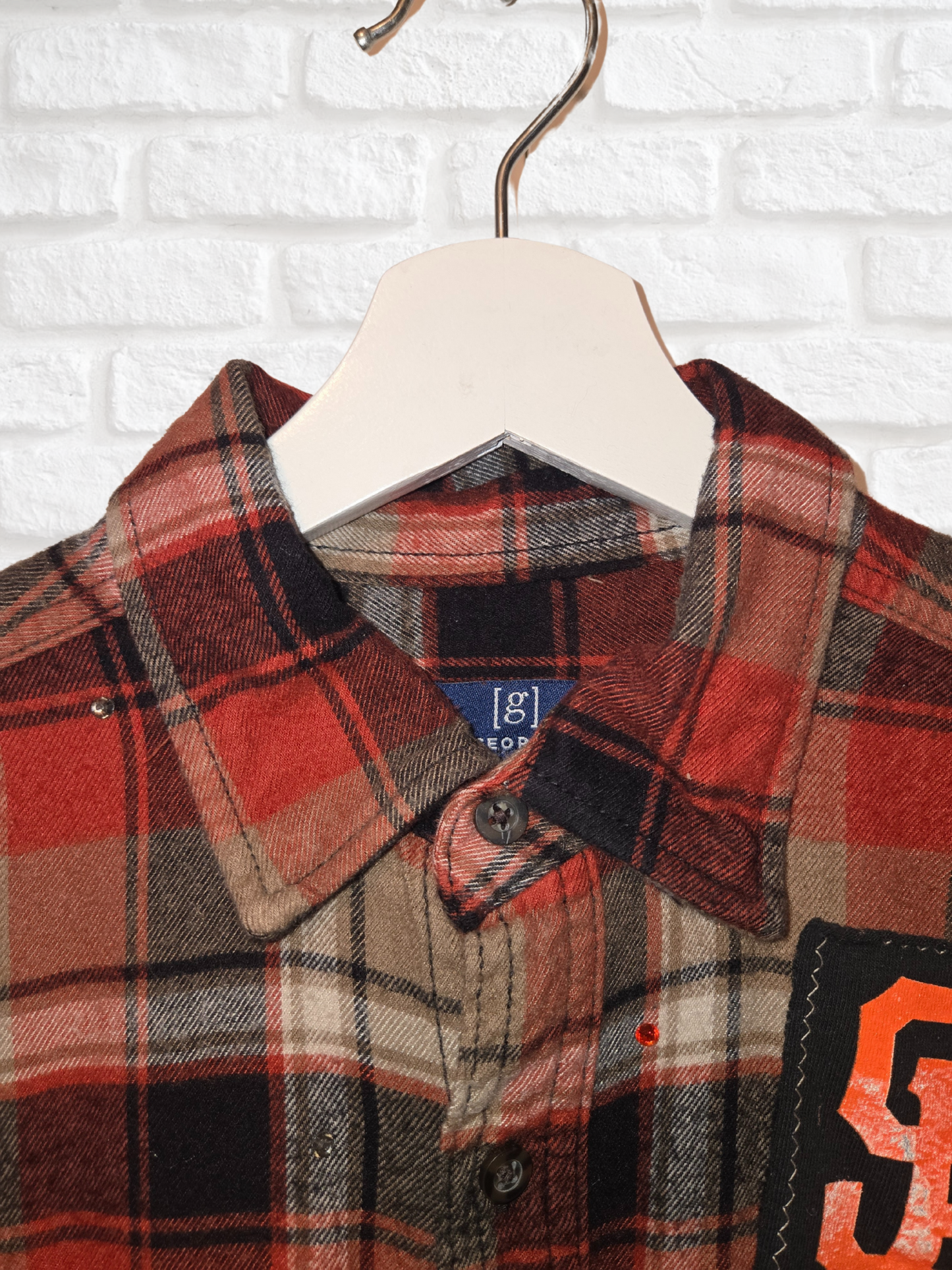 San Francisco Giants Rhinestone Crop Flannel