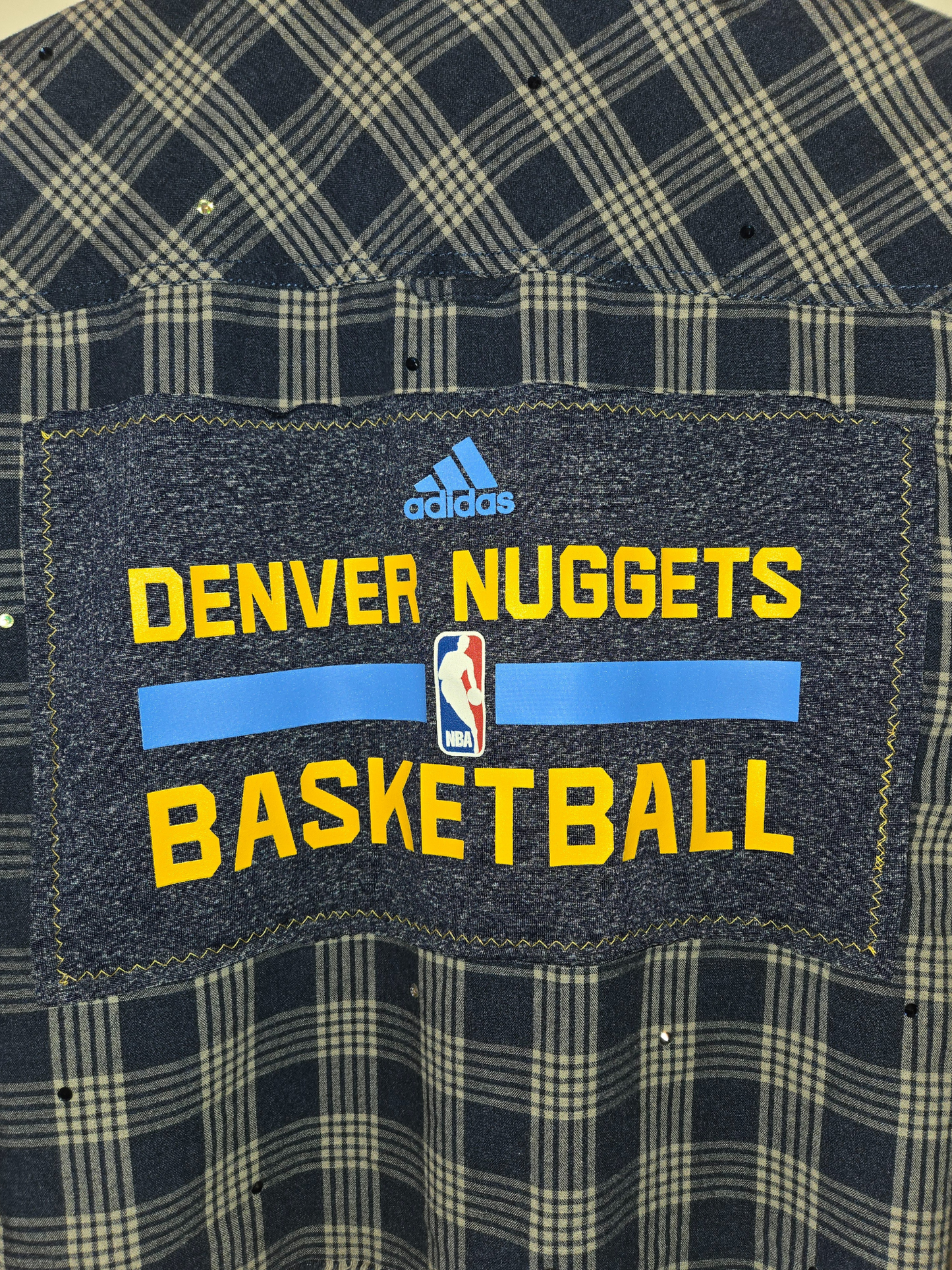 Denver Nuggets Rhinestone Crop Flannel