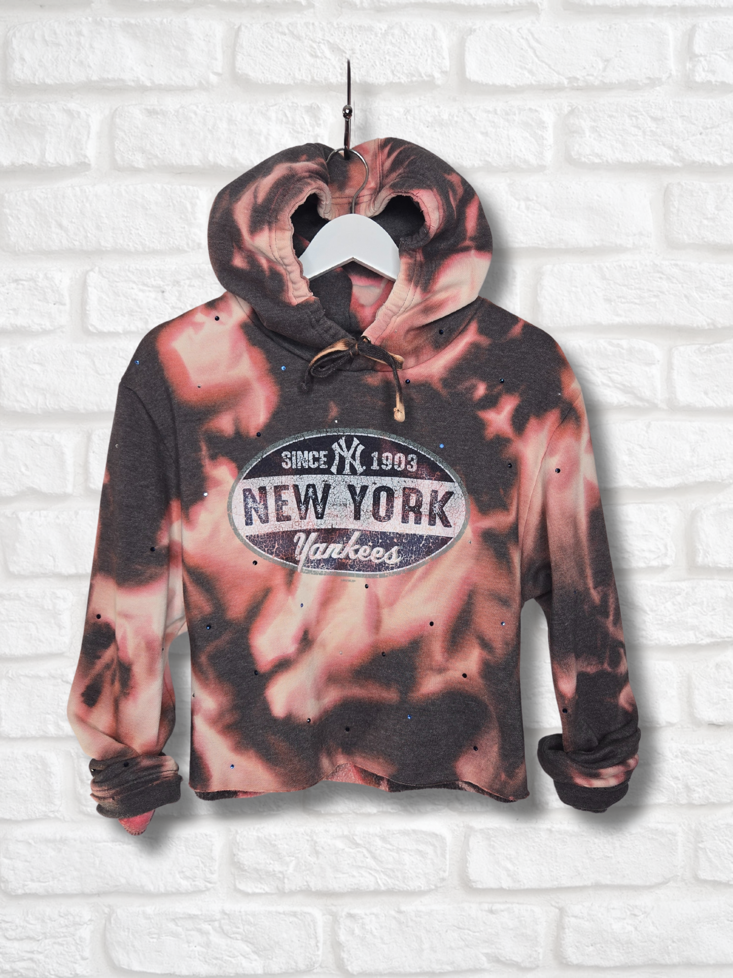 New York Yankees Crop Hoodie