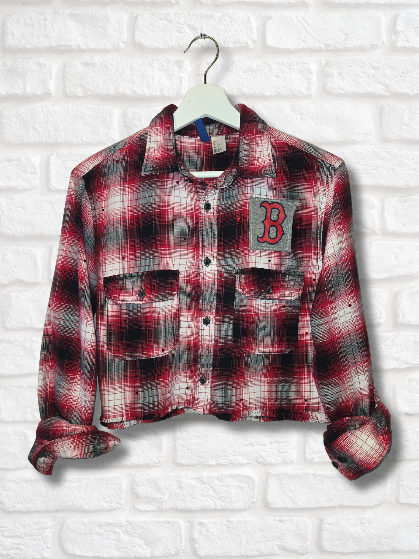 Boston Red Sox Crop Flannel
