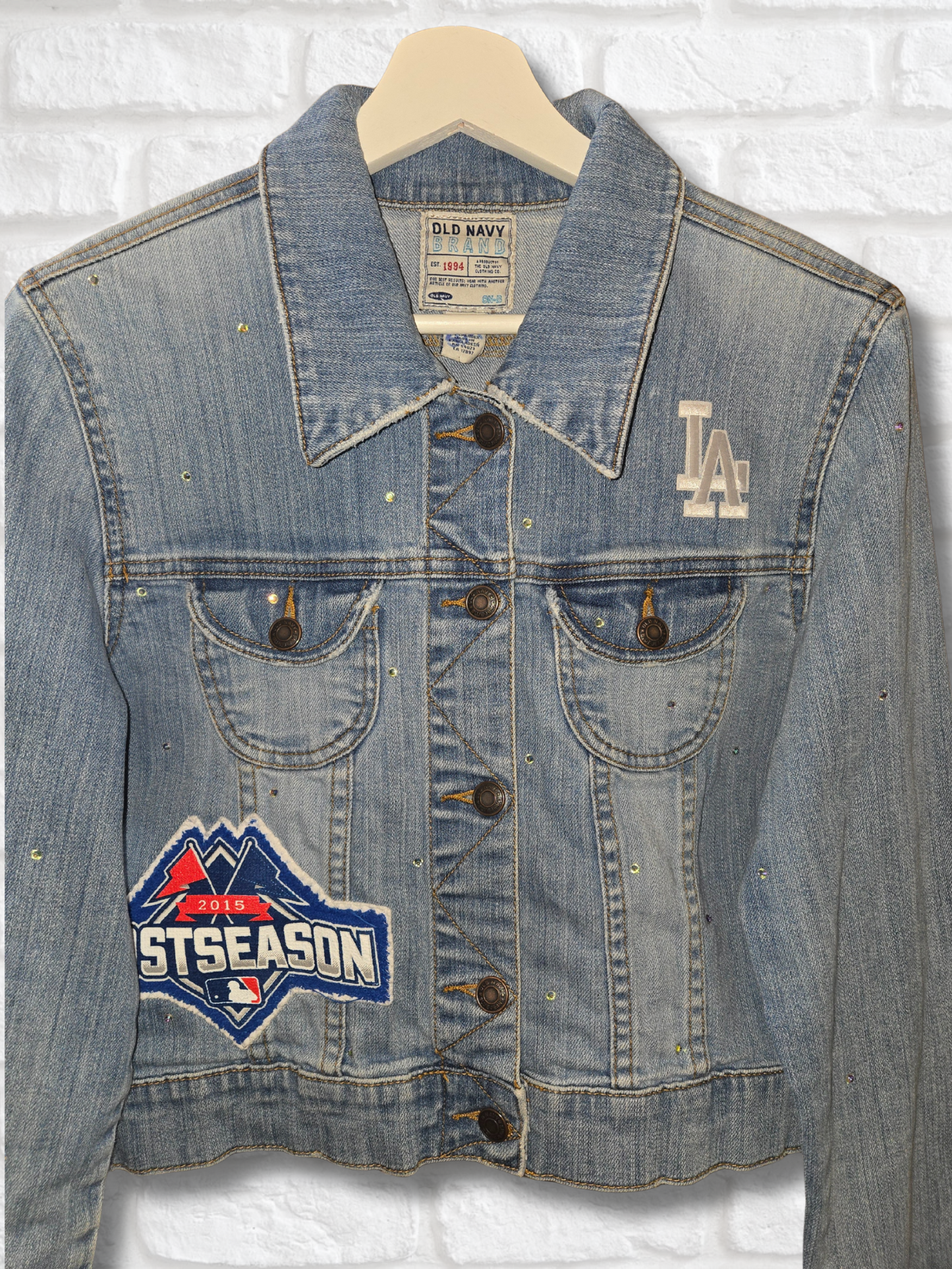 Los Angeles Dodgers Crop Denim Jacket
