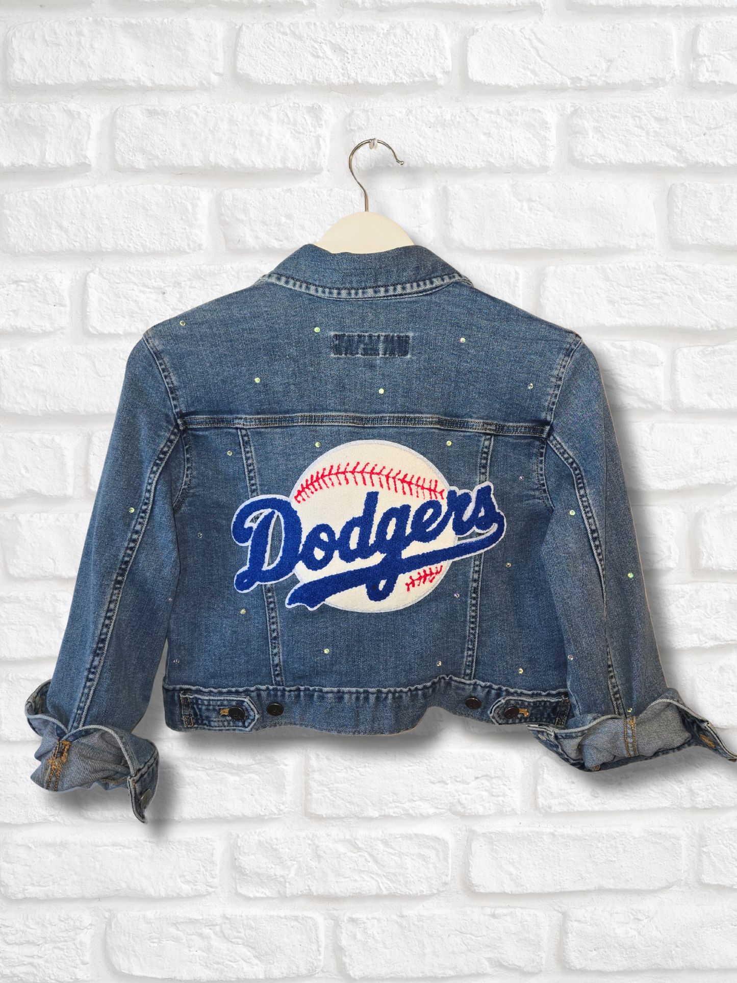 Los Angeles Dodgers Rhinestone Crop Jacket