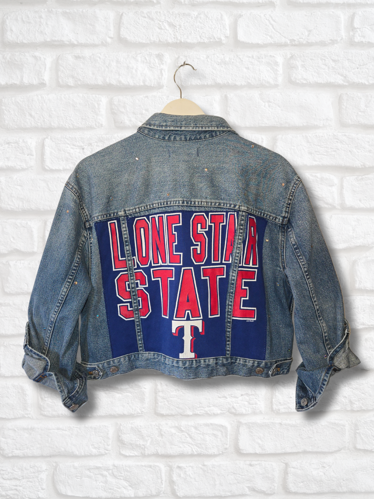 Texas Rangers Crop Denim Jacket