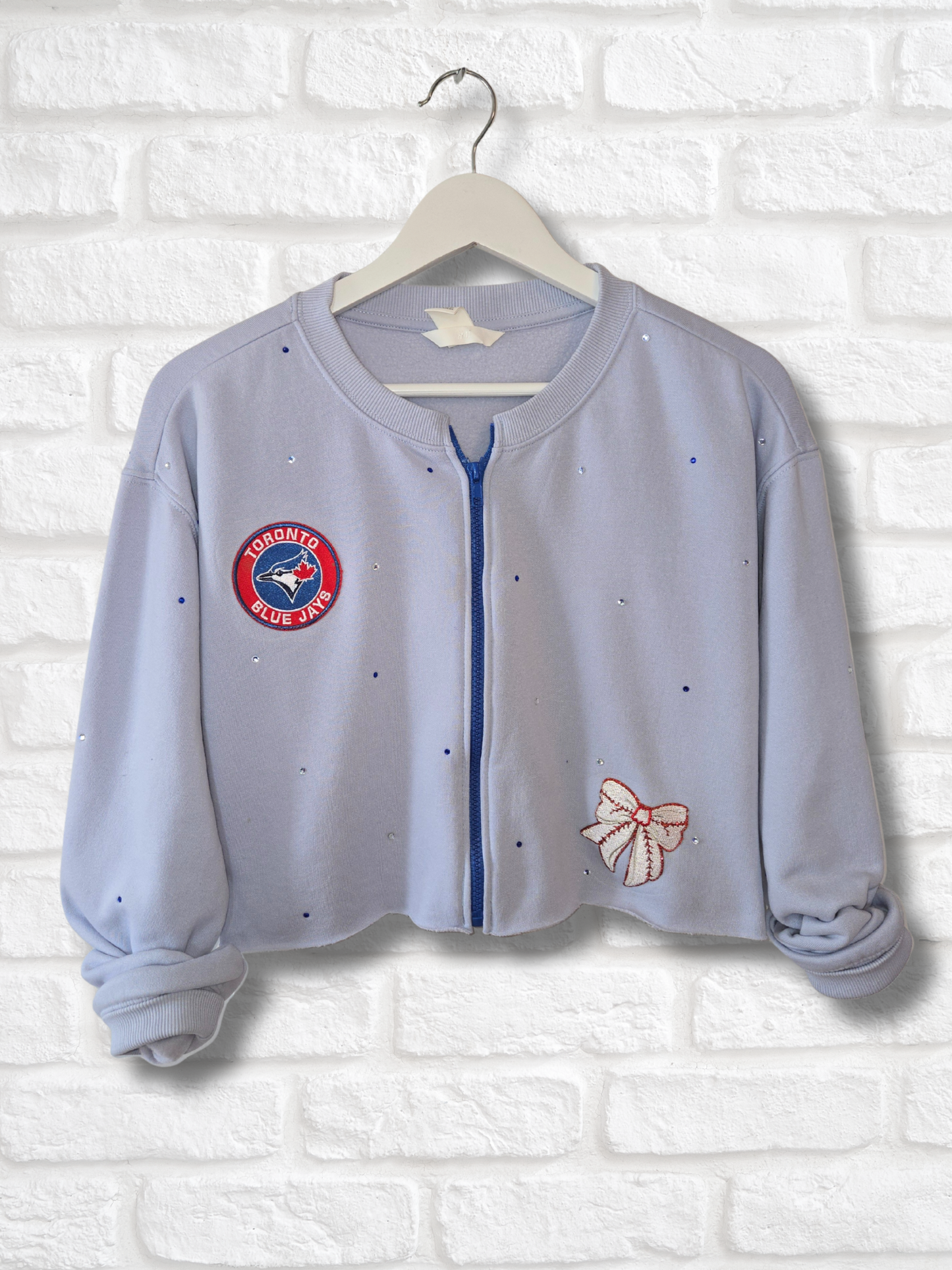 Toronto Blue Jays Crop Zip-Up Sweatshirt