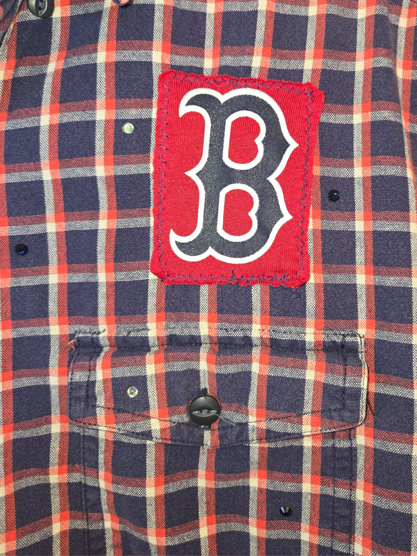 Boston Red Sox Crop Flannel