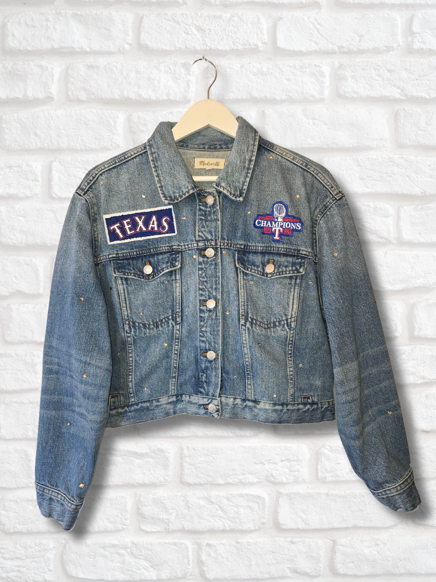 Texas Rangers Crop Denim Jacket