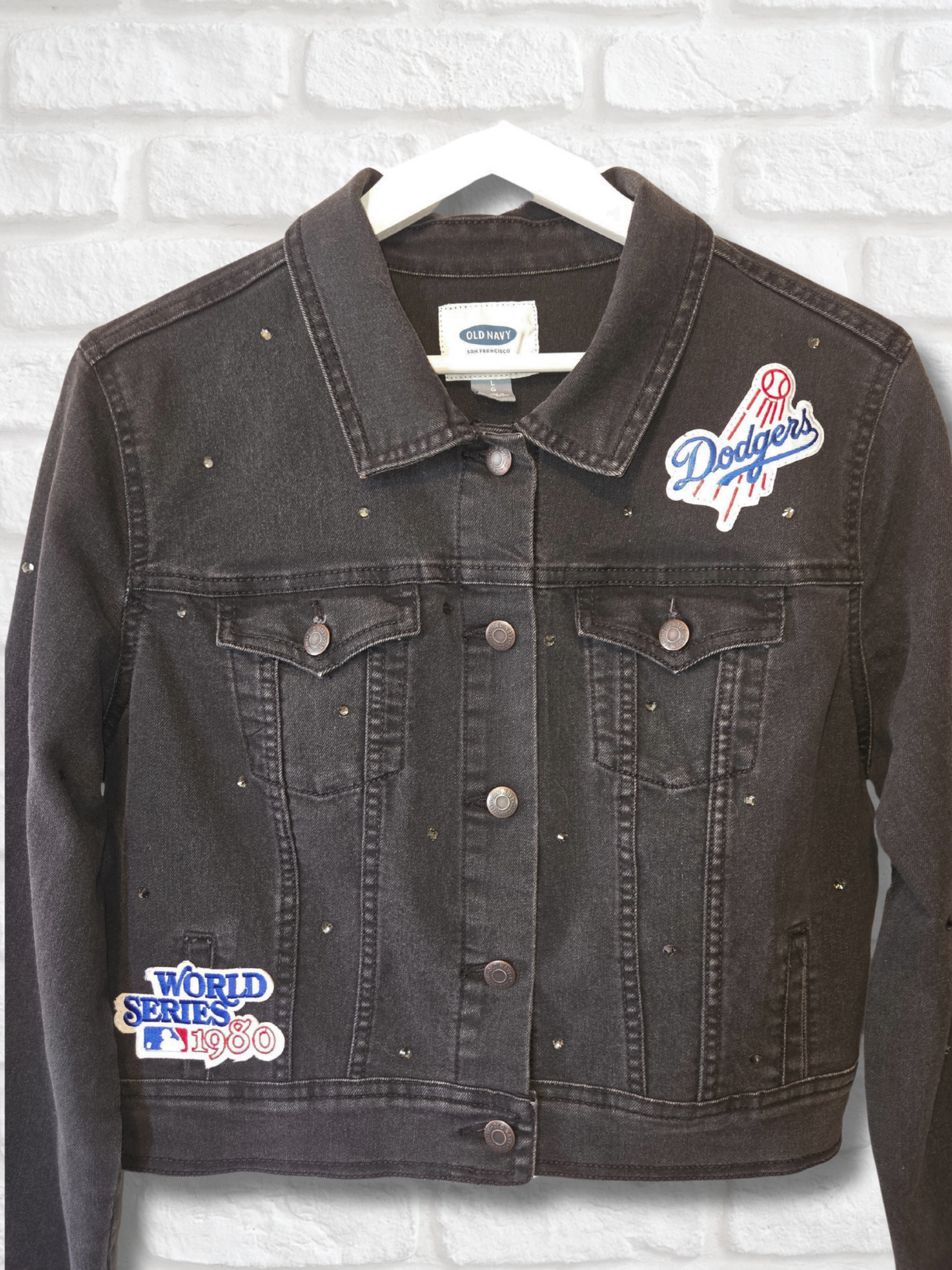 Los Angeles Dodgers Crop Denim Jacket