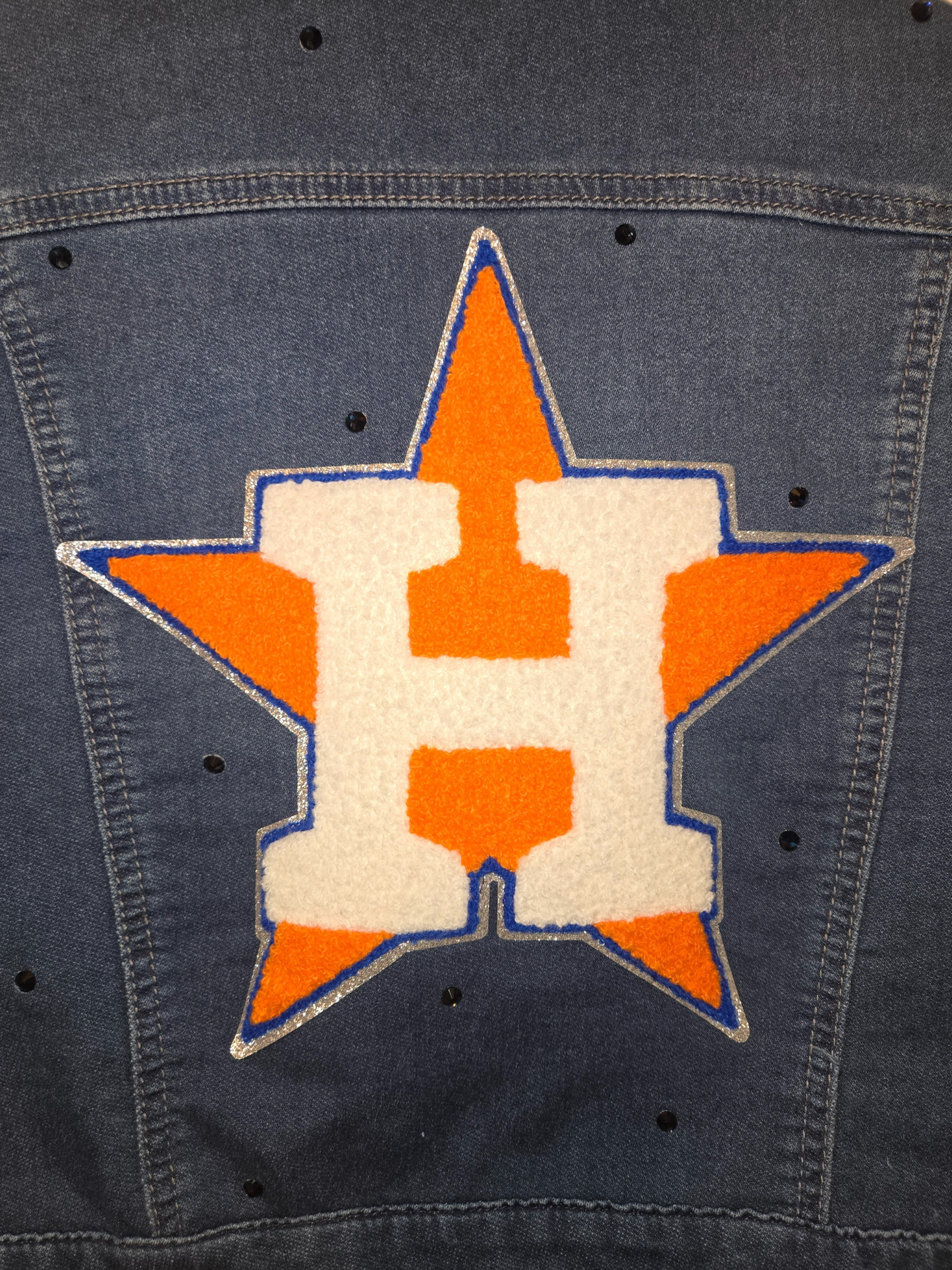 Houston Astros Rhinestone Crop Jacket
