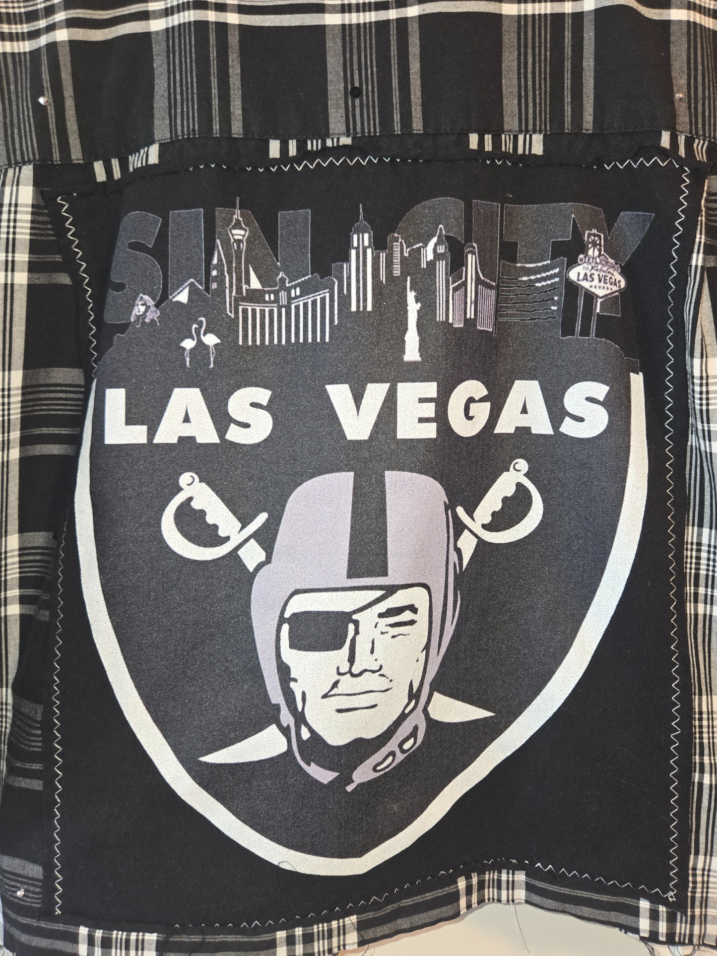 Las Vegas Raiders Crop Flannel