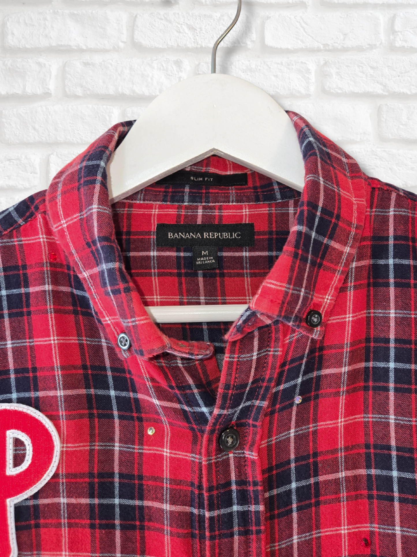 Philadelphia Phillies Rhinestone Crop Flannel - Medium