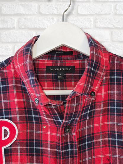 Philadelphia Phillies Rhinestone Crop Flannel - Medium