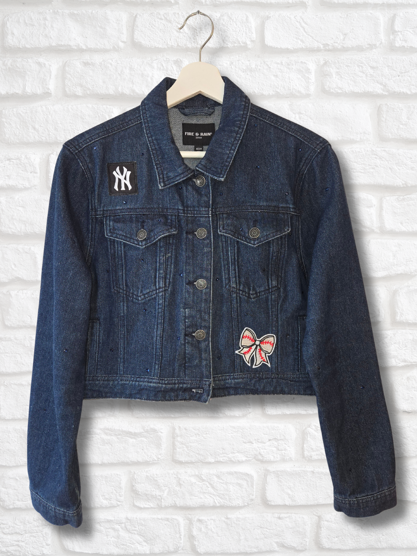 New York Yankees Crop Denim Jacket
