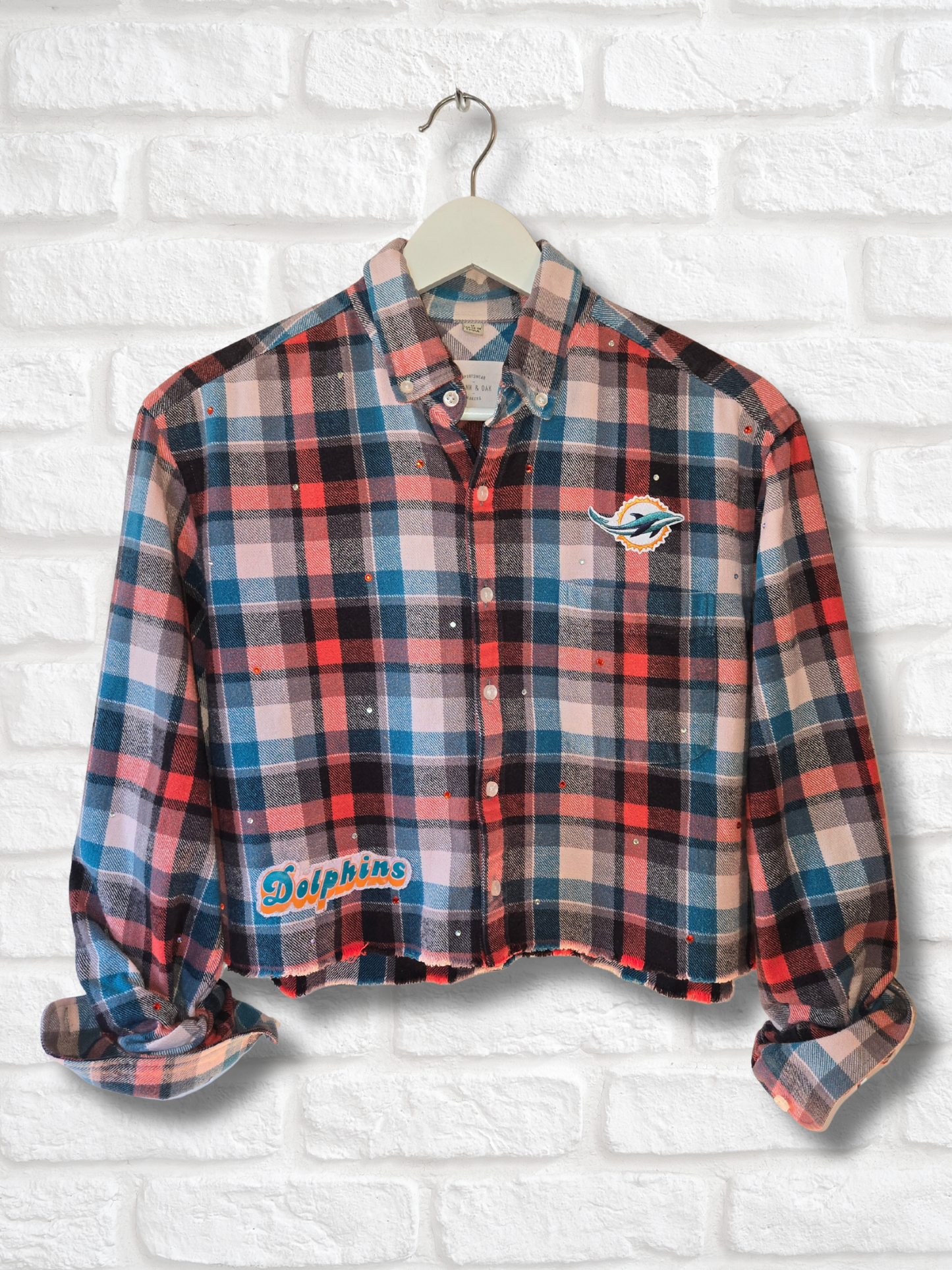 Miami Dolphins Crop Flannel