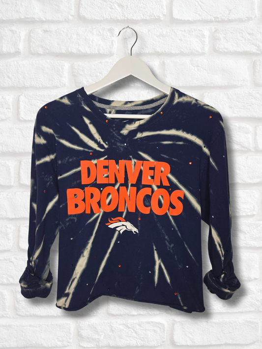 Denver Broncos Long Sleeve Crop Top