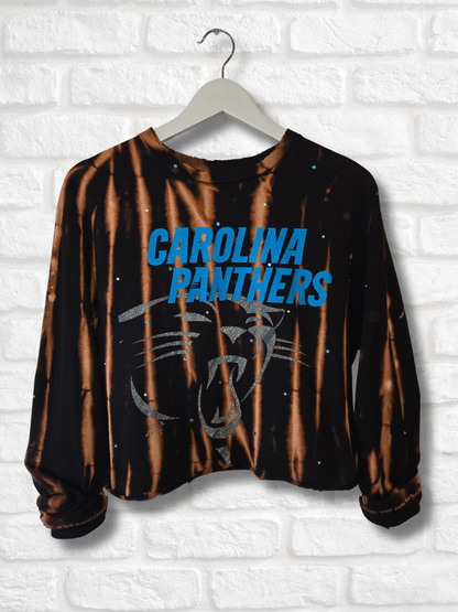 Carolina Panthers Long Sleeve Crop Top