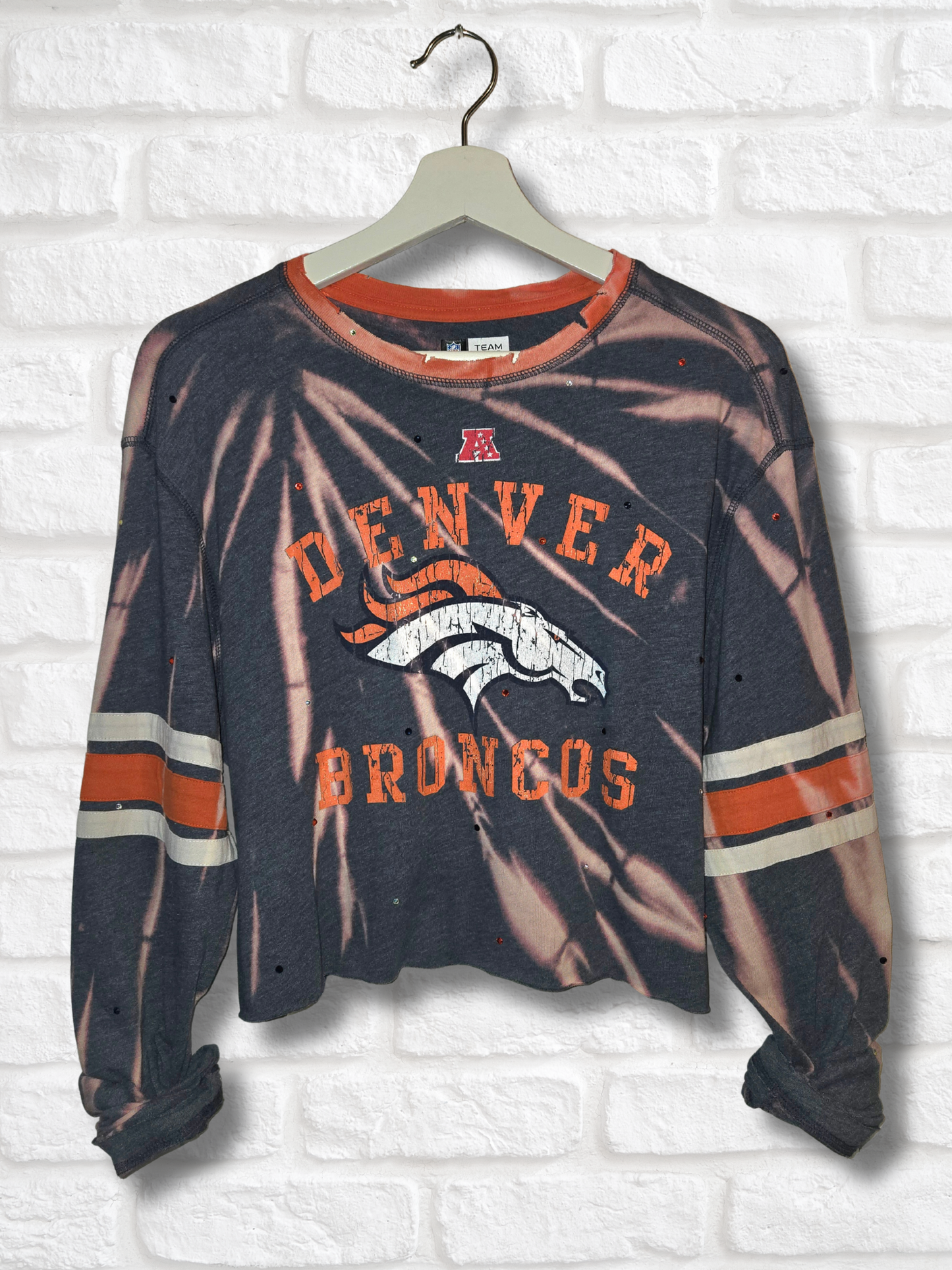 Denver Broncos Long Sleeve Crop Top