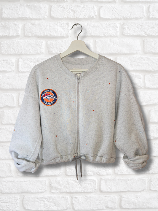 Denver Broncos Crop Zip-Up Sweatshirt